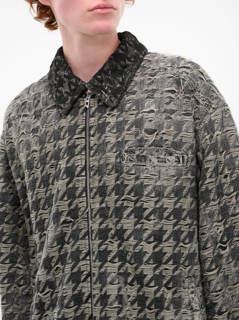 Black De-Elmo-Fsh Laser Houndstooth Jacket (A21351-0CEBJ-02-BLACK-DENIM)