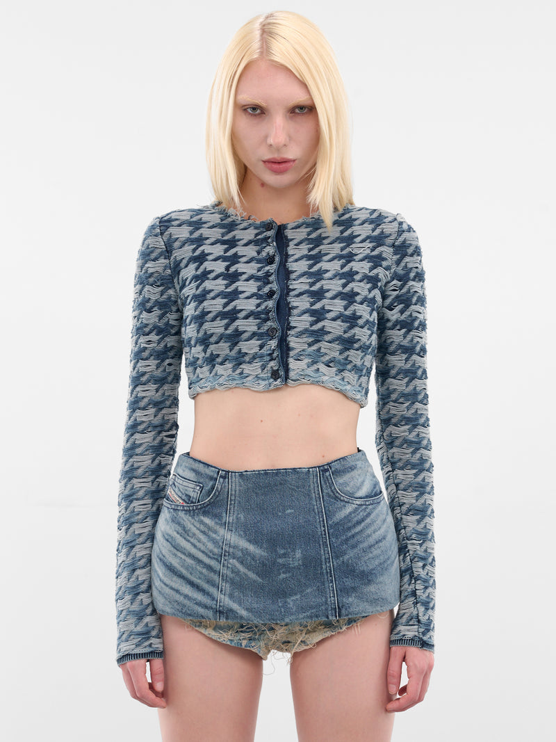 Blue M-Hella Cropped Denim Cardigan (A21445-0EGCA-8ATA-BLUE)