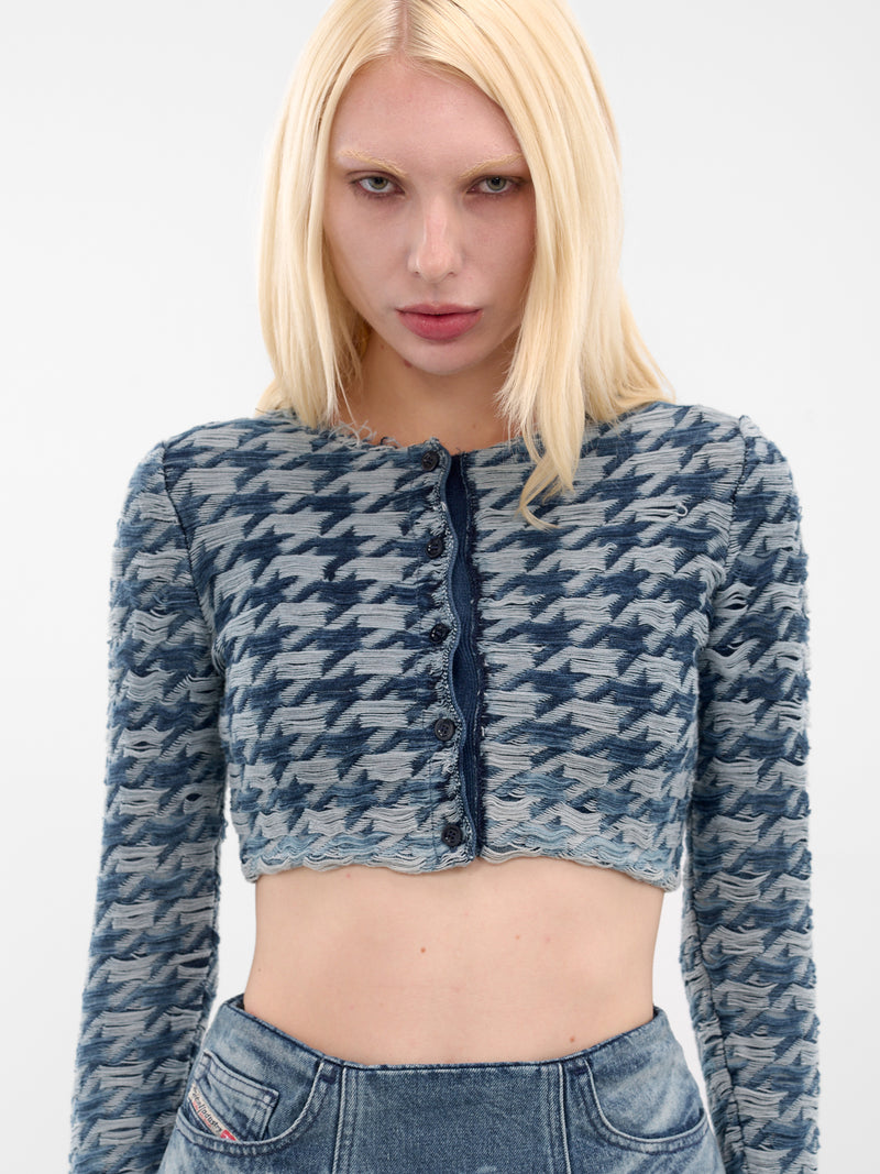 Blue M-Hella Cropped Denim Cardigan (A21445-0EGCA-8ATA-BLUE)