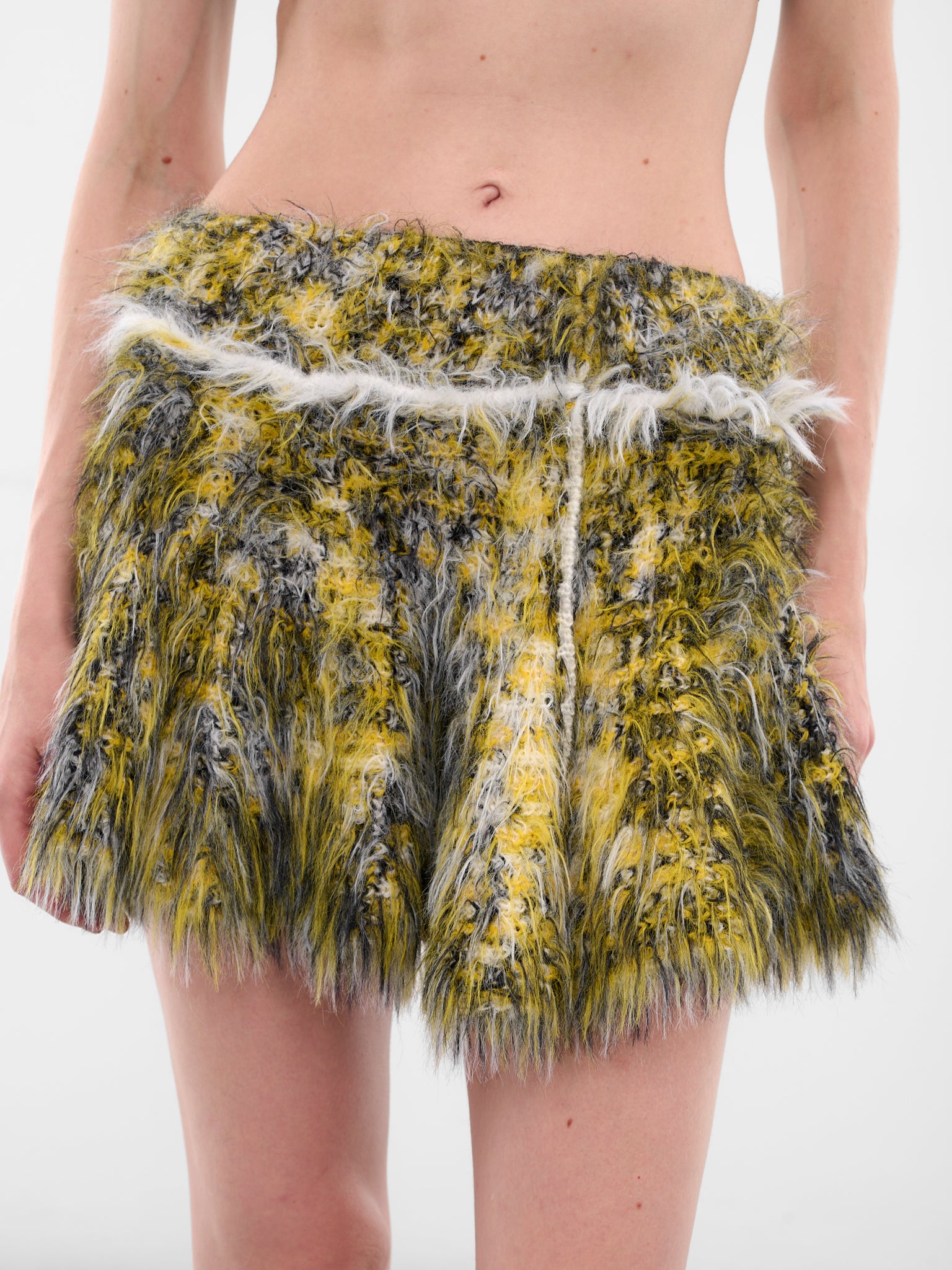 Yellow Fuzzy Knit Mini Skirt (A21447-0EGCA-900A-YELLOW)