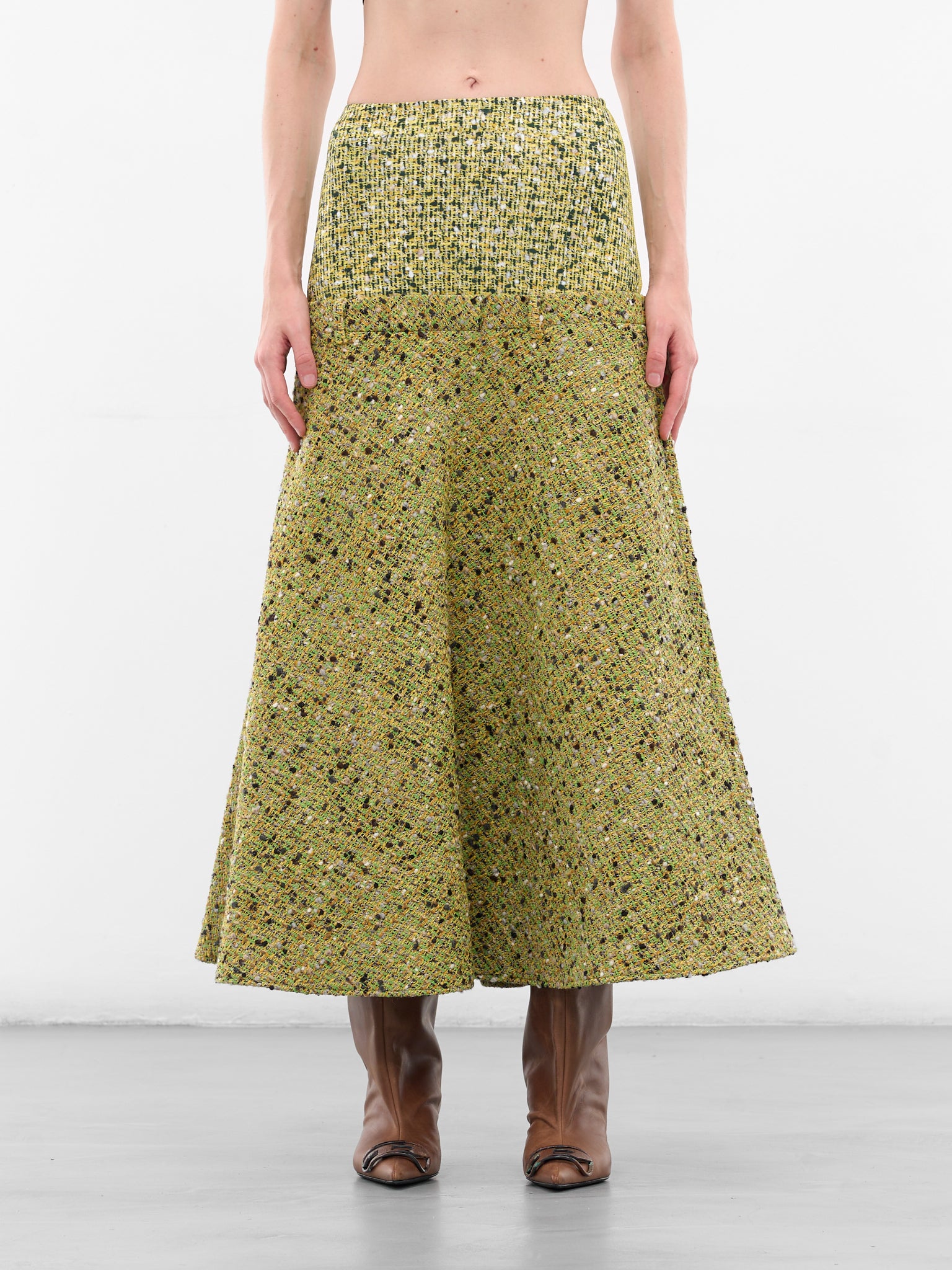 Yellow O-Grace-Mix Layered Skirt (A21488-0QMBQ-5CGA-YELLOW)