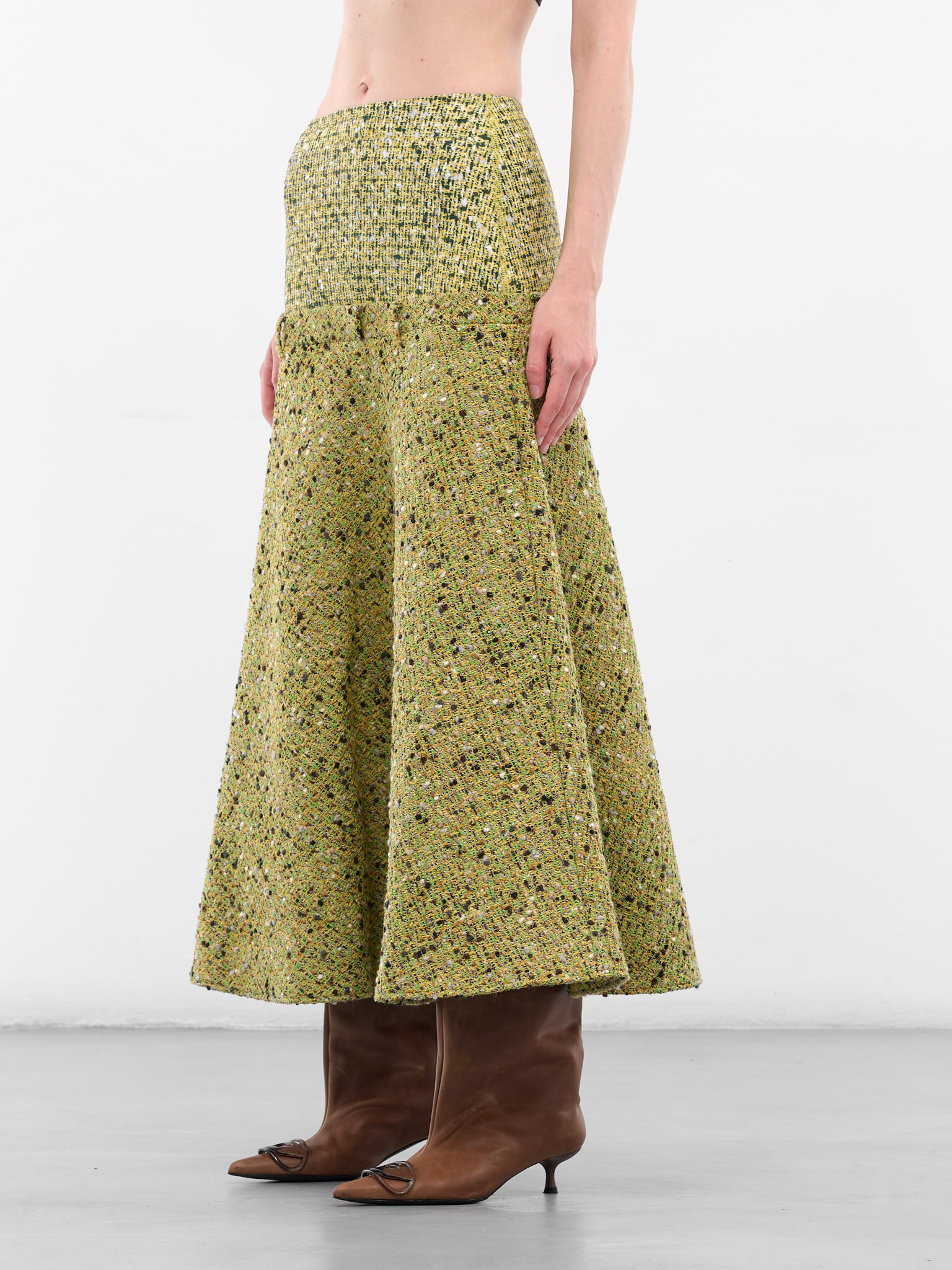 Yellow O-Grace-Mix Layered Skirt (A21488-0QMBQ-5CGA-YELLOW)
