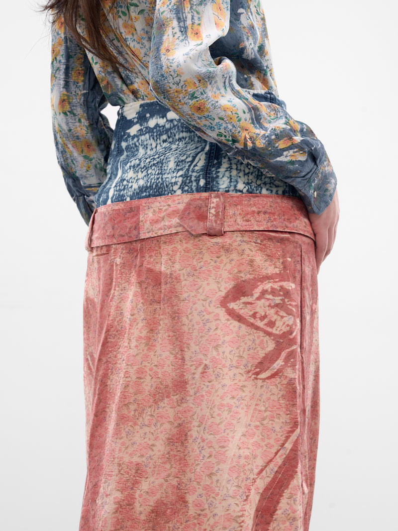 O-Ssido Hybrid Trompe L'oeil Skirt (A22297-0JMCC-38WA-SCARLET)