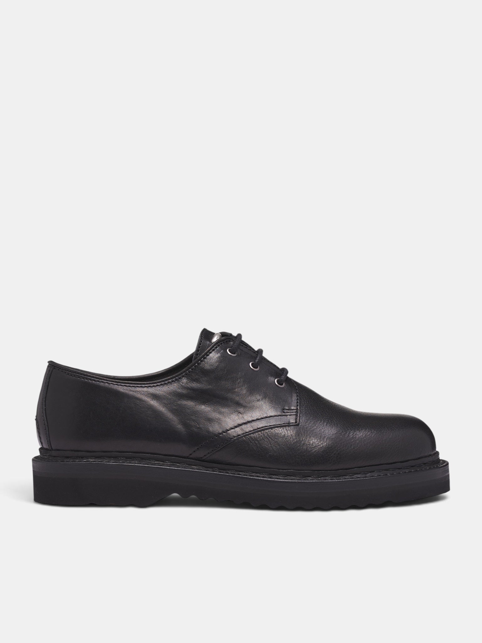 Black Leather Trampler Shoes (A2257TSB-BLACK)