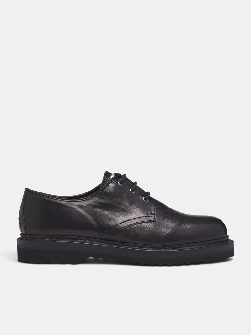 Black Leather Trampler Shoes (A2257TSB-BLACK)