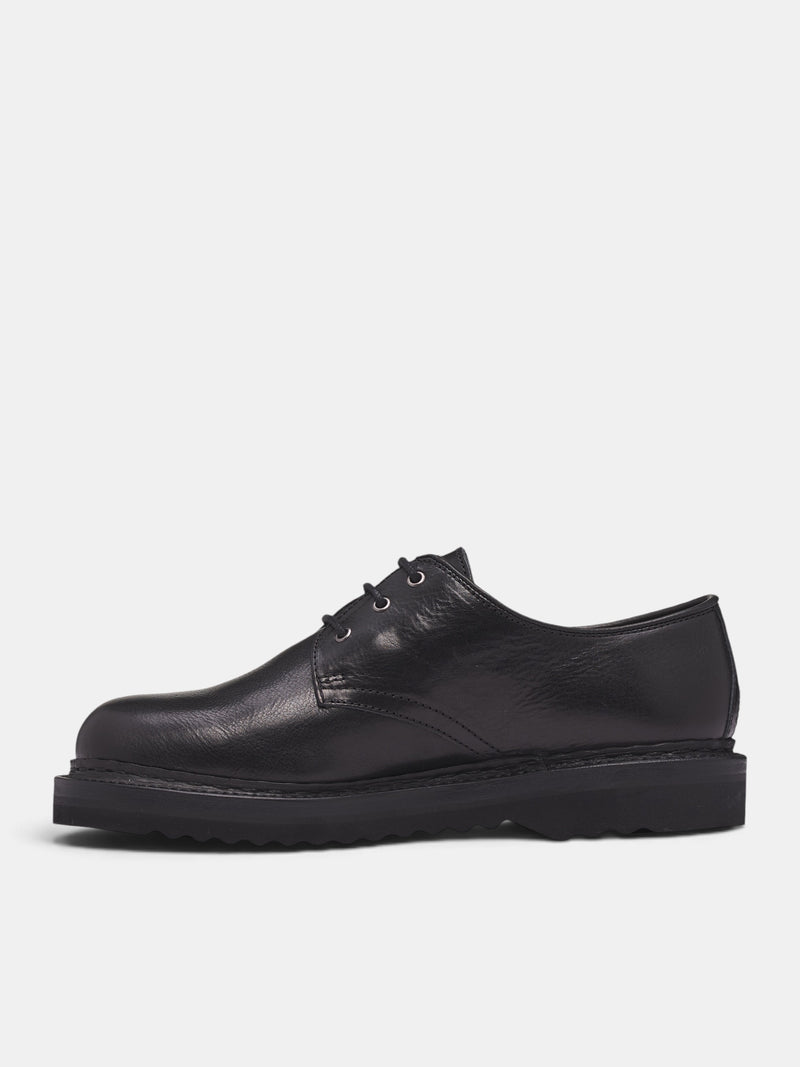 Black Leather Trampler Shoes (A2257TSB-BLACK)