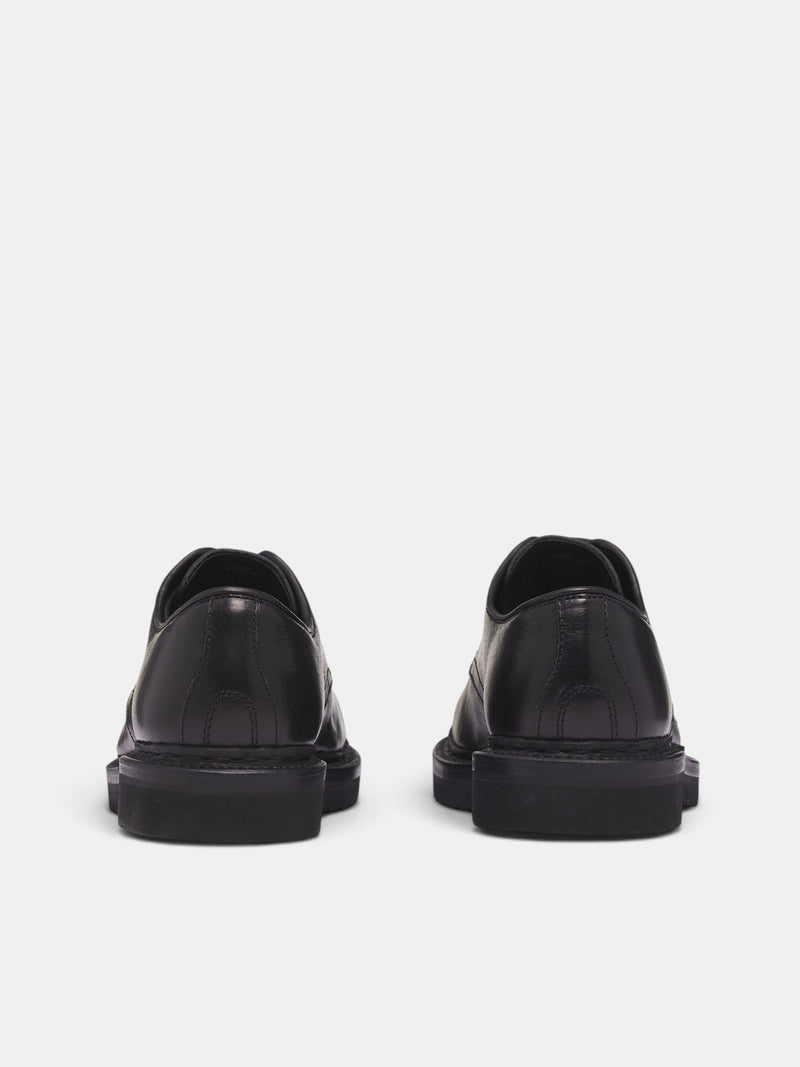 Black Leather Trampler Shoes (A2257TSB-BLACK)