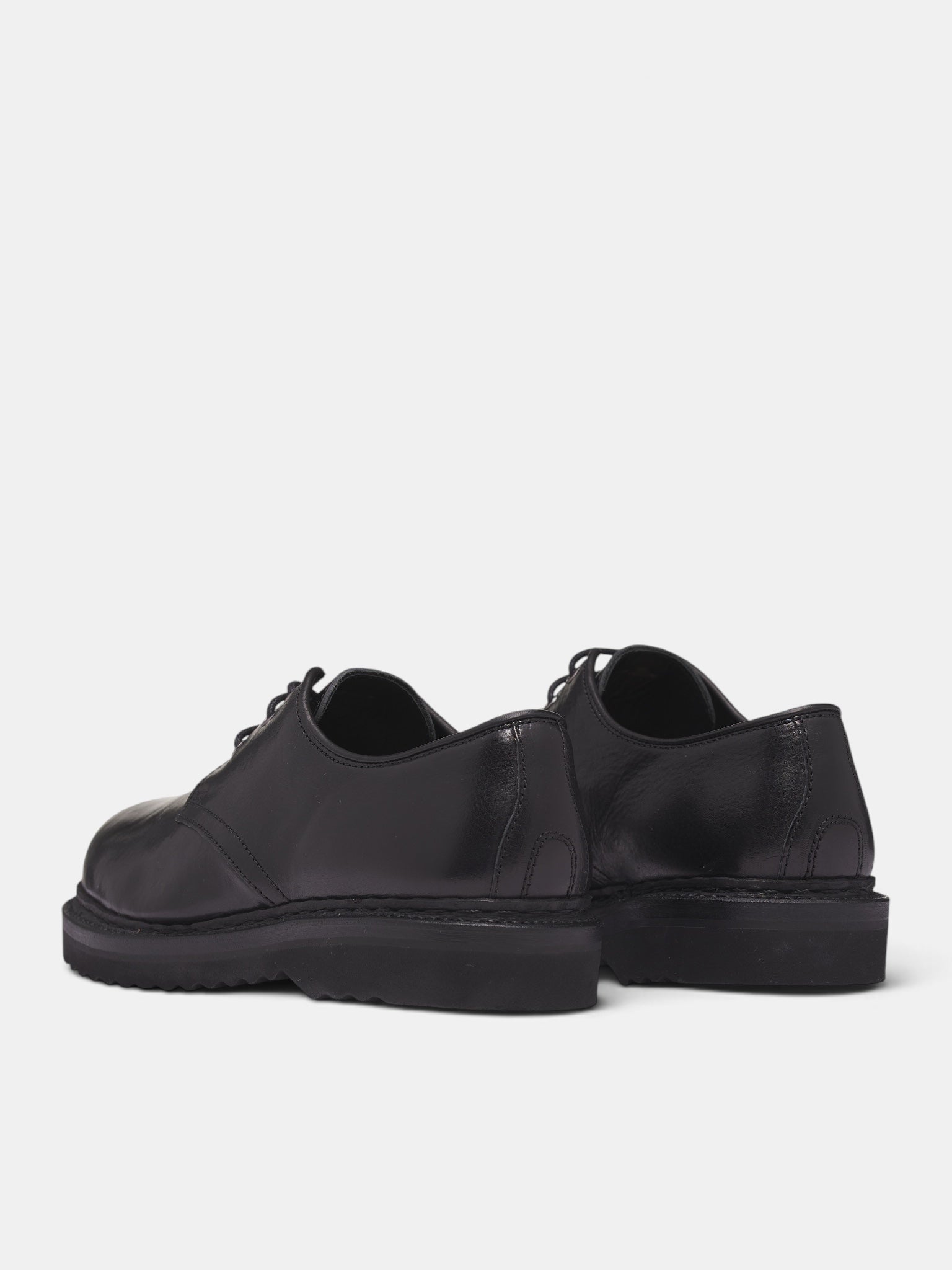 Black Leather Trampler Shoes (A2257TSB-BLACK)