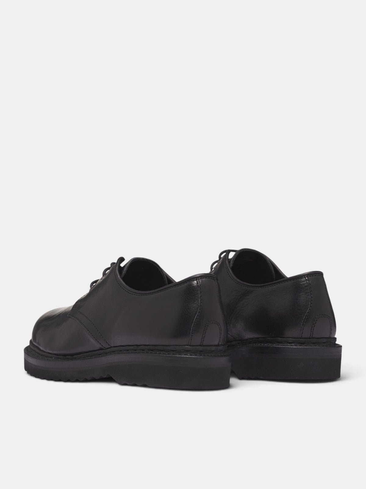 Black Leather Trampler Shoes (A2257TSB-BLACK)