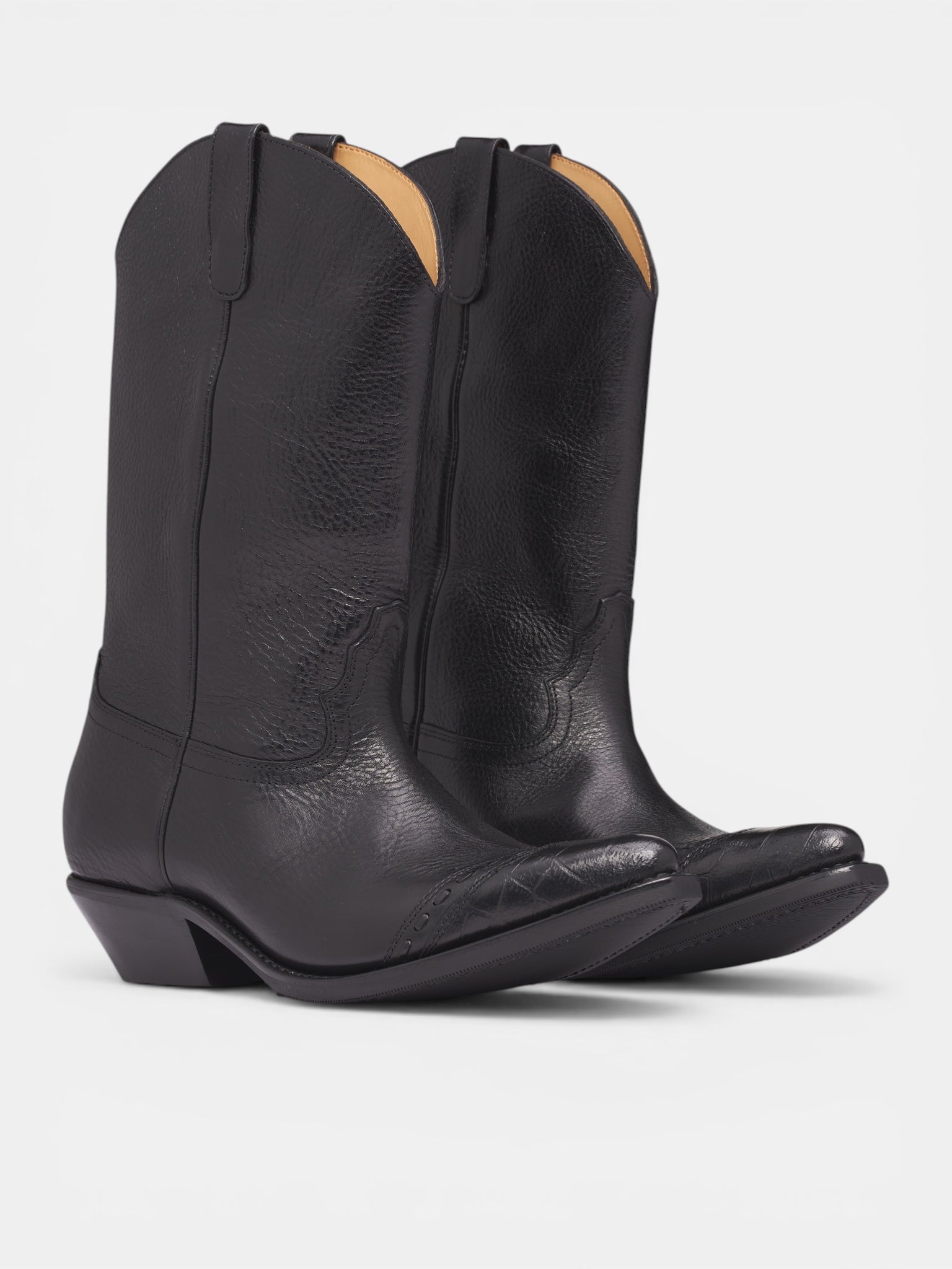 Black Leather Consultant Cowboy Boots (A2267CDB-DEEP-BLACK)