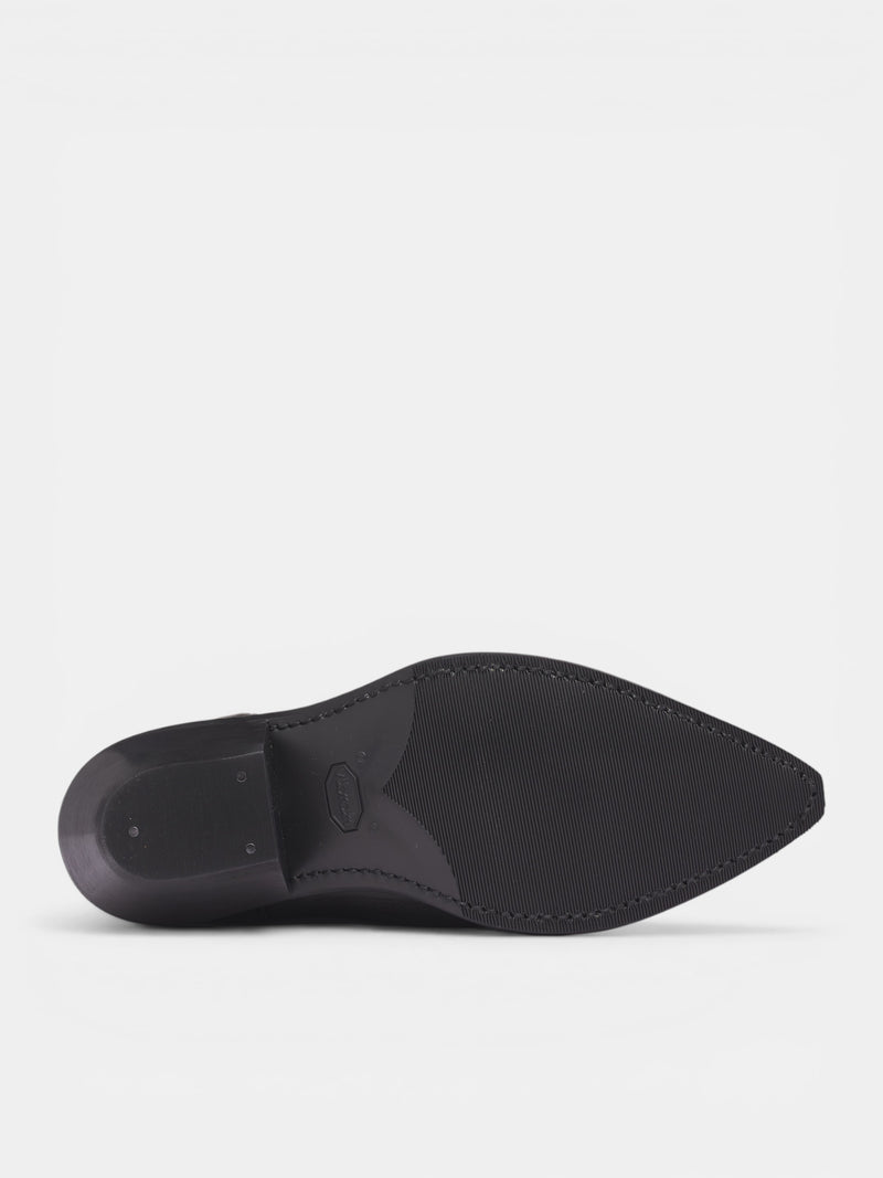 Black Leather Consultant Cowboy Boots (A2267CDB-DEEP-BLACK)