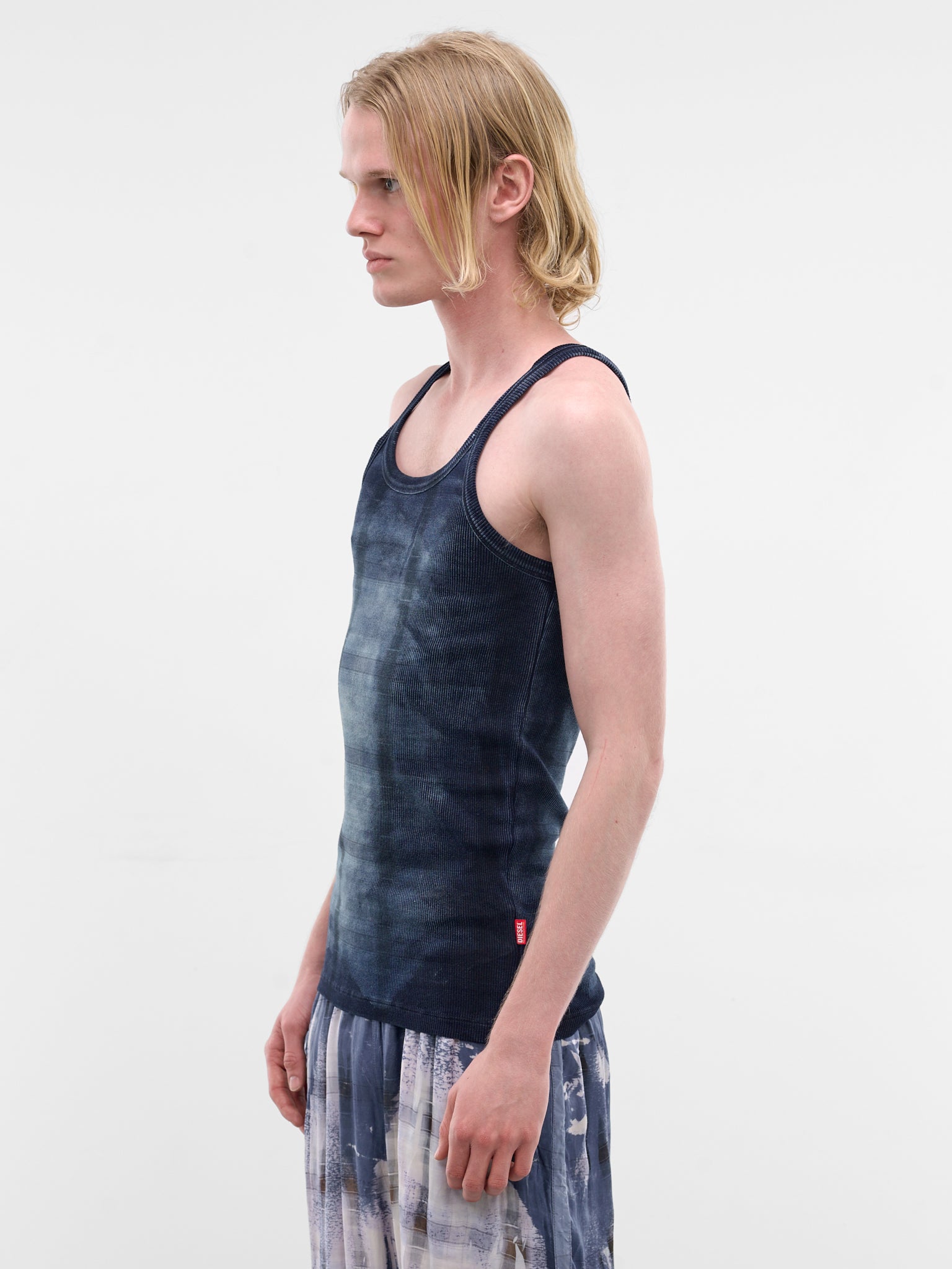 X-Ray Denim Check Tank Top (A22927-0DECR-01-DENIM)