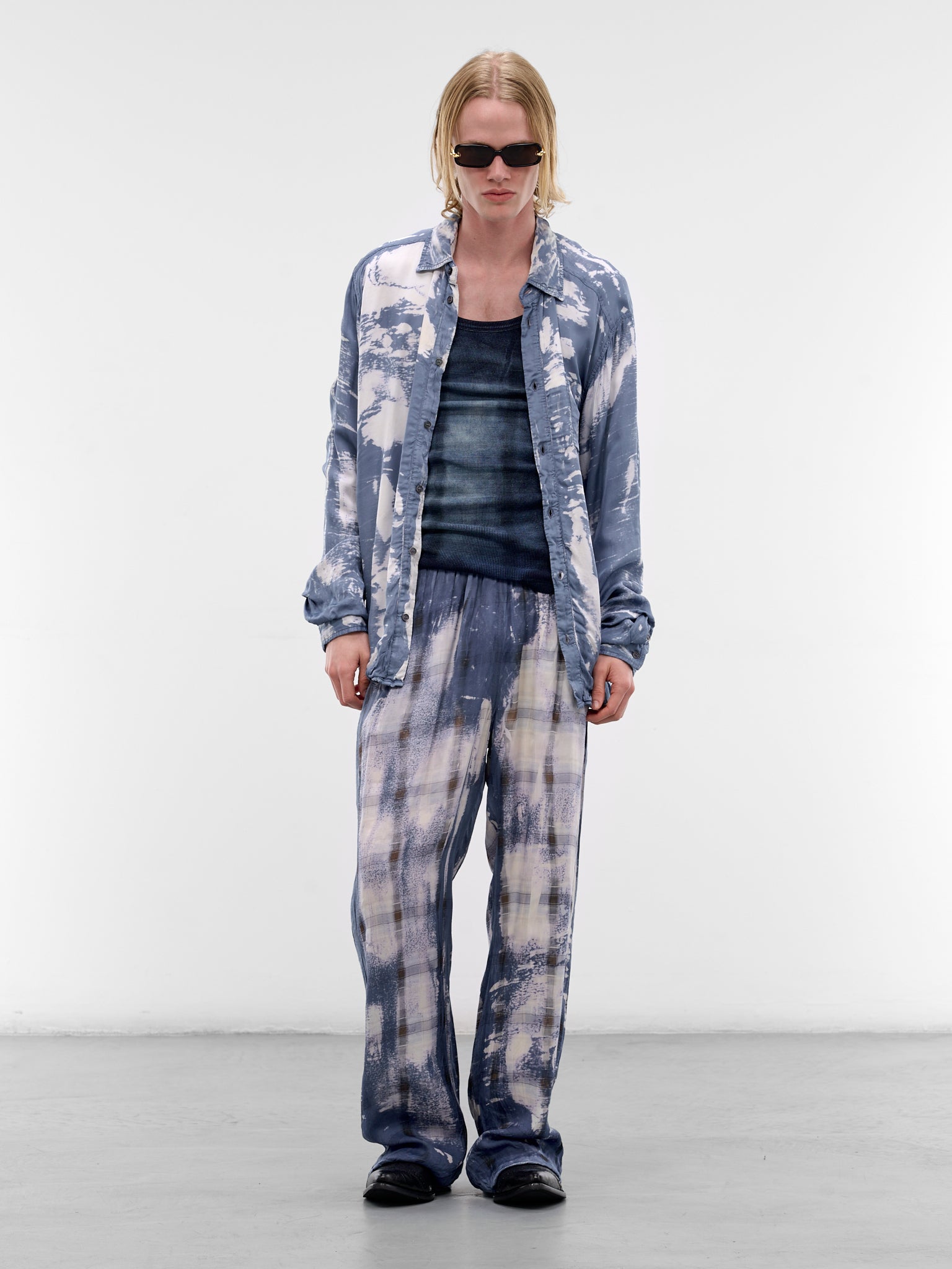 P-Olly Blue X-Ray Check Sweatpants (A23536-0JMCC-8GJB-BLUE)