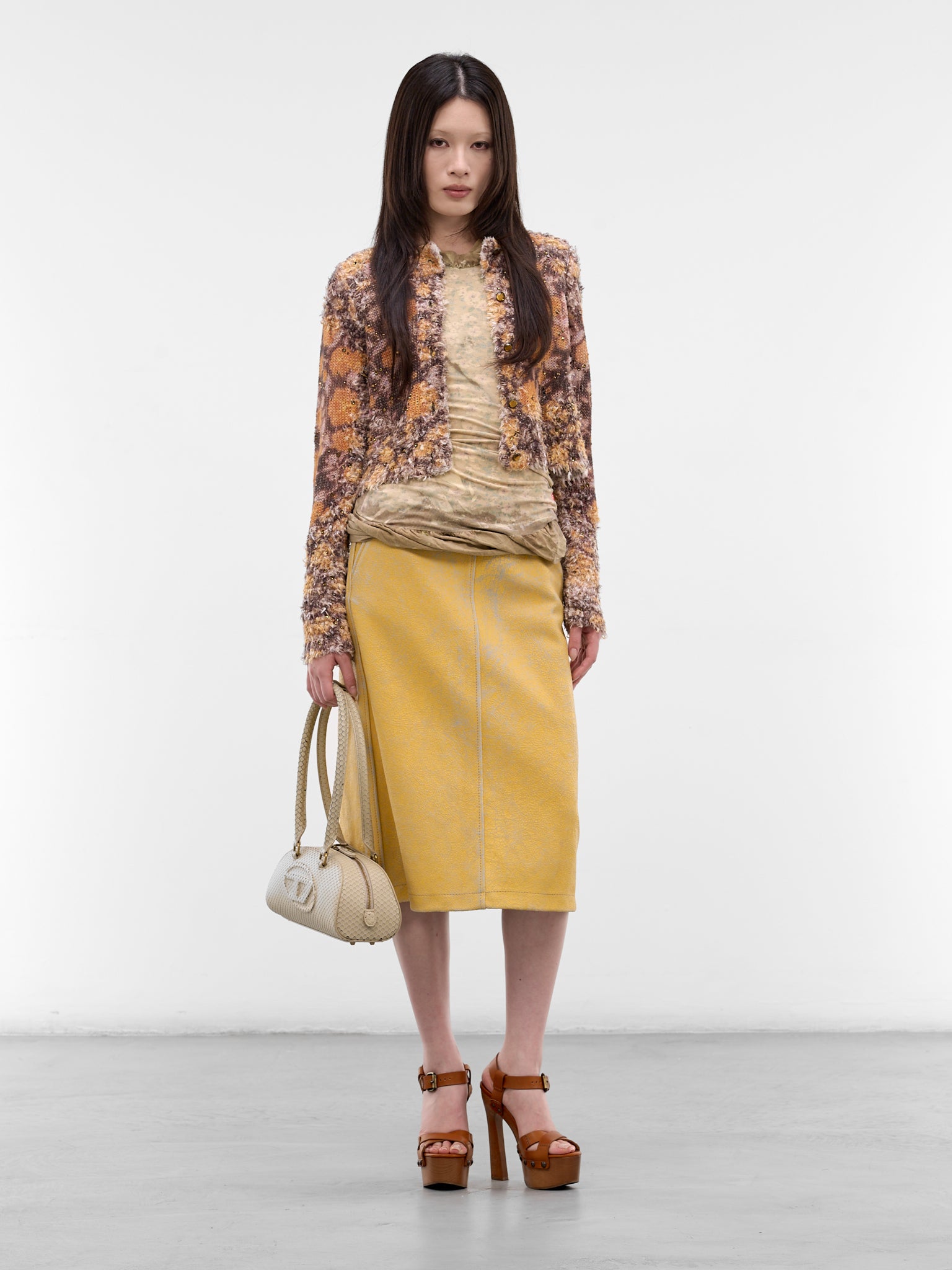 Leather Bondage Heeled Sandal Clogs (HSW0289-AMBRA)