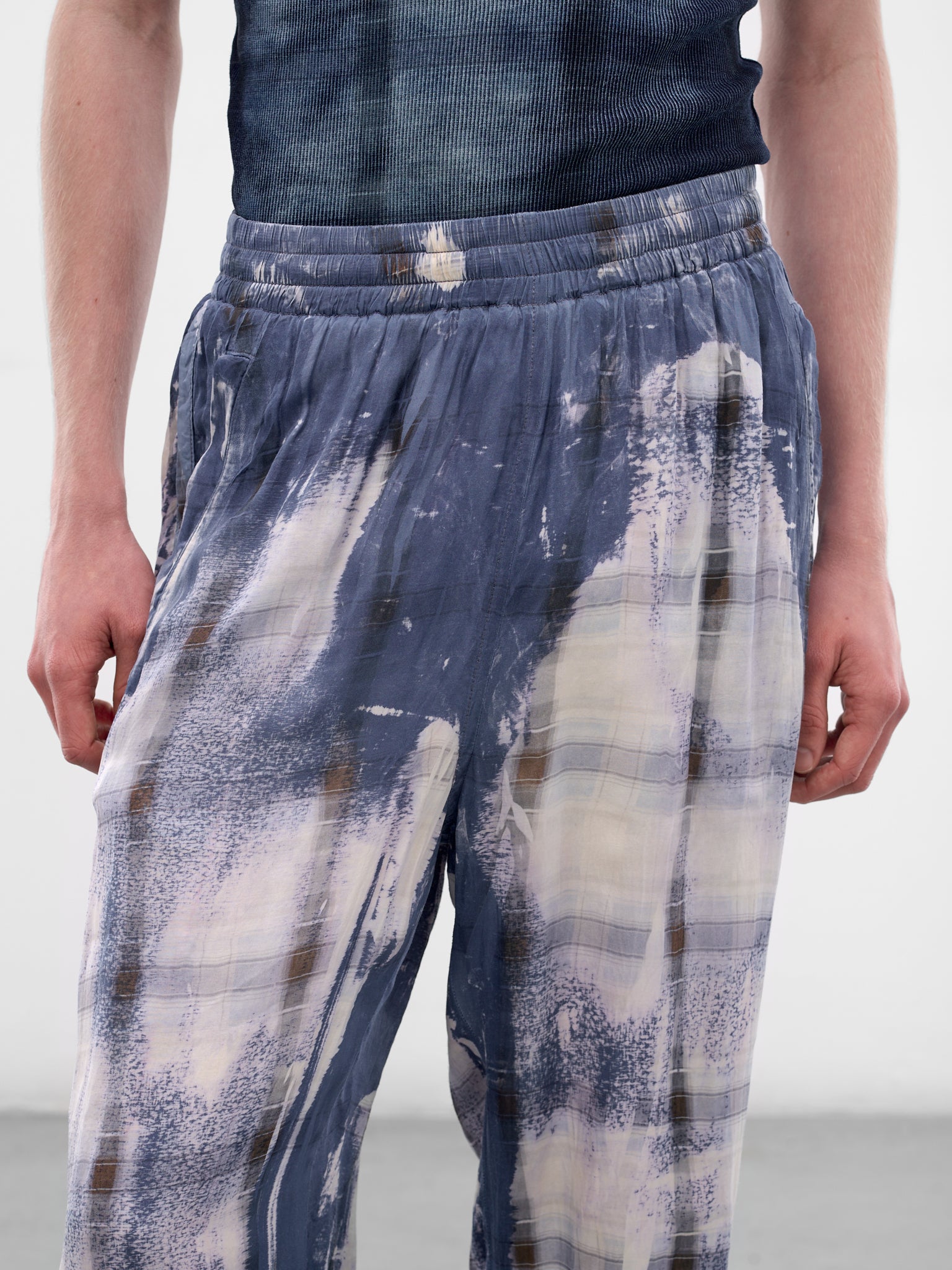 P-Olly Blue X-Ray Check Sweatpants (A23536-0JMCC-8GJB-BLUE)