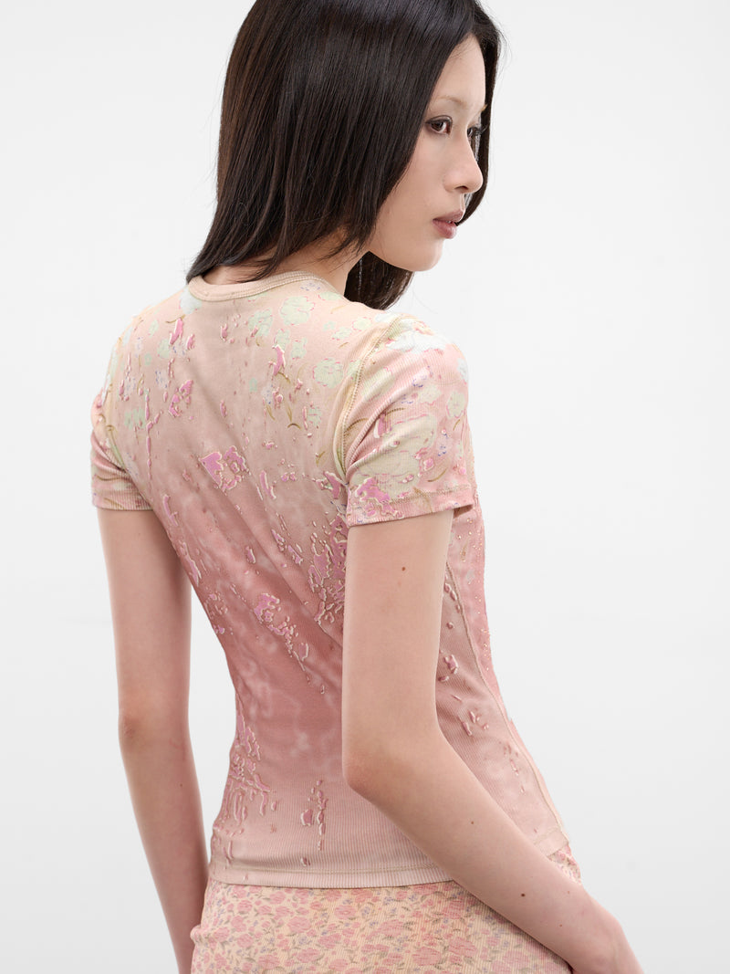 T-Bril Flocked Fur Graphic Tee (A23538-0BKCK-34VA-BLUSH)