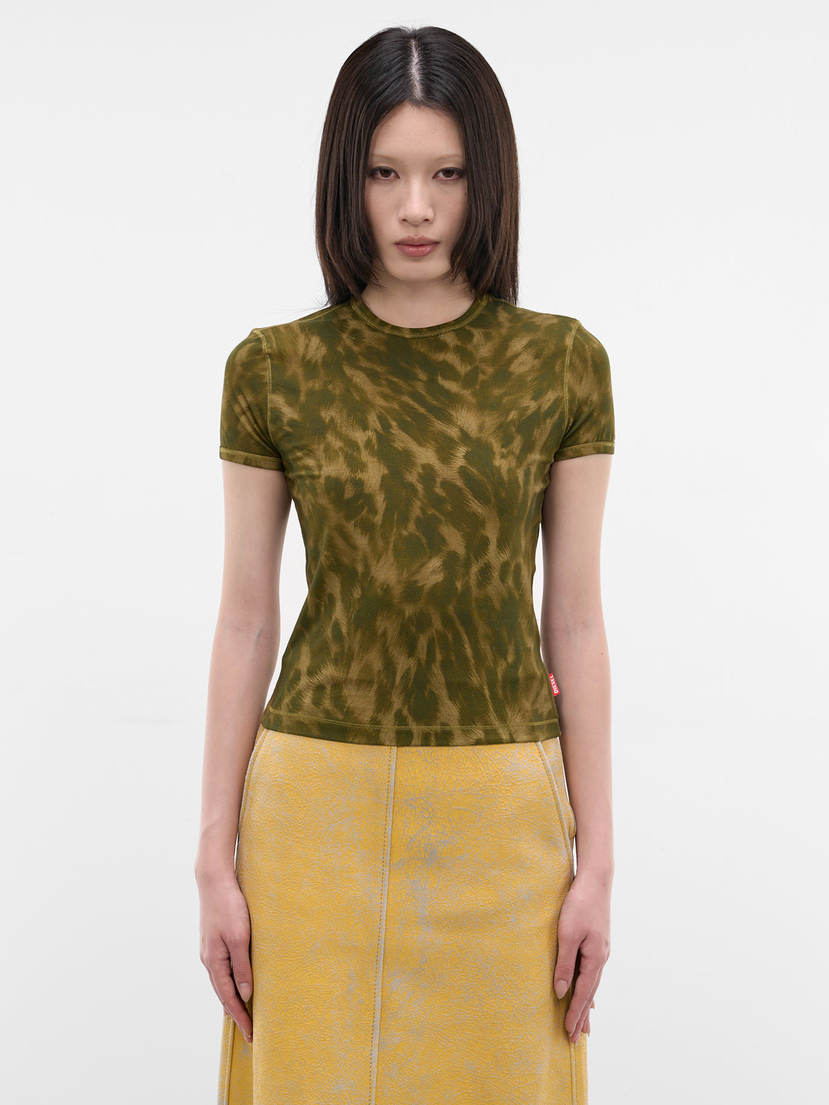 Brown Animal Fur Print Tee (A23572-0TJBF-5CRA-MILITARY-GRE)