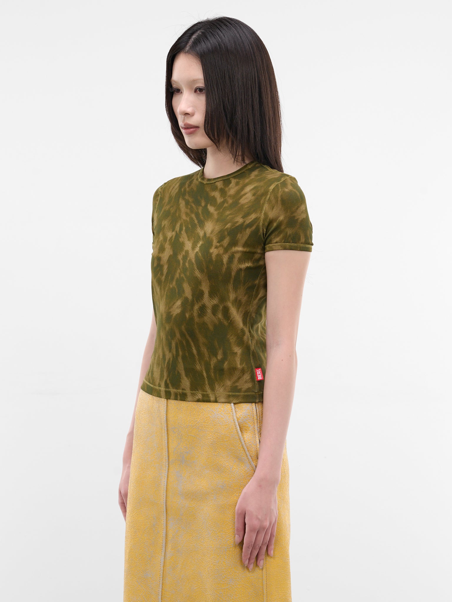 Brown Animal Fur Print Tee (A23572-0TJBF-5CRA-MILITARY-GRE)