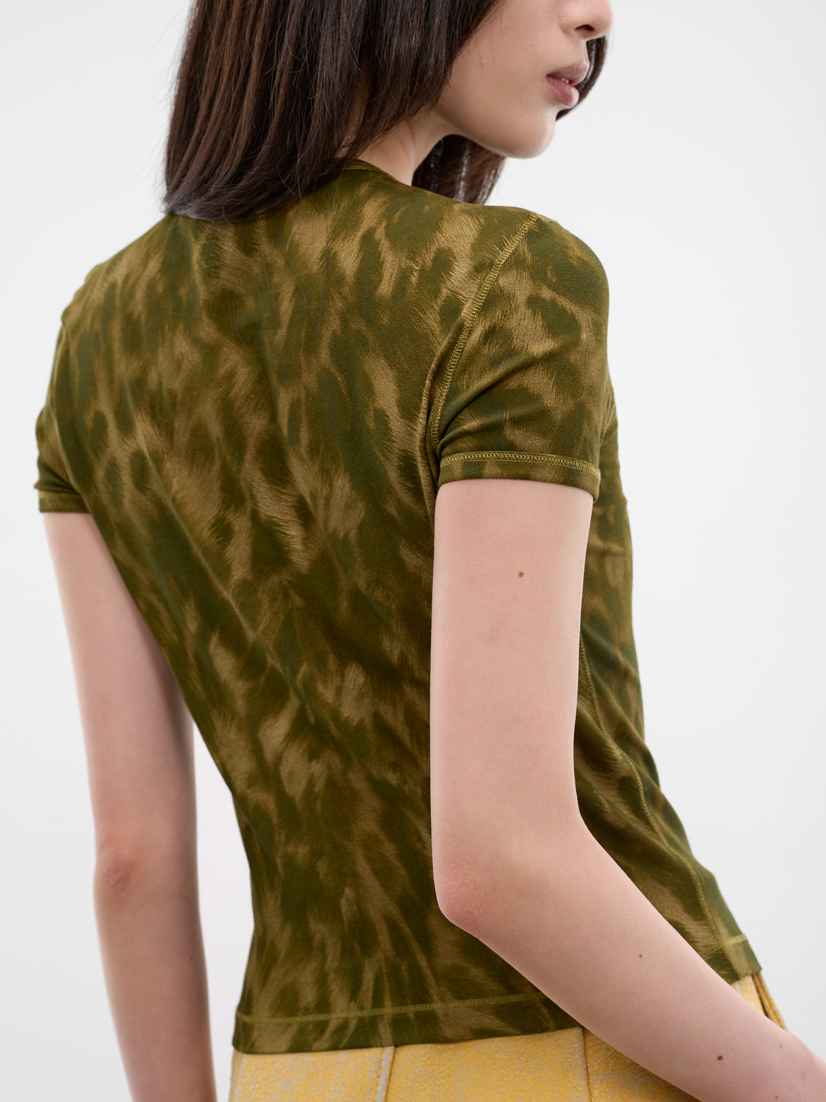 Brown Animal Fur Print Tee (A23572-0TJBF-5CRA-MILITARY-GRE)