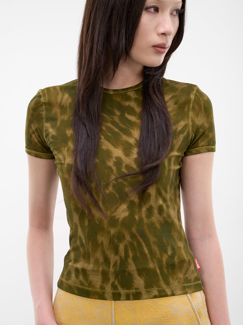 Brown Animal Fur Print Tee (A23572-0TJBF-5CRA-MILITARY-GRE)