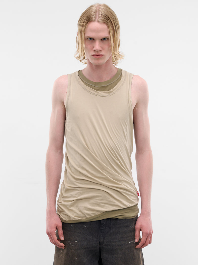 Beige Layered Twisted Tank Top (A23659-0DECQ-11CA-WHITE)
