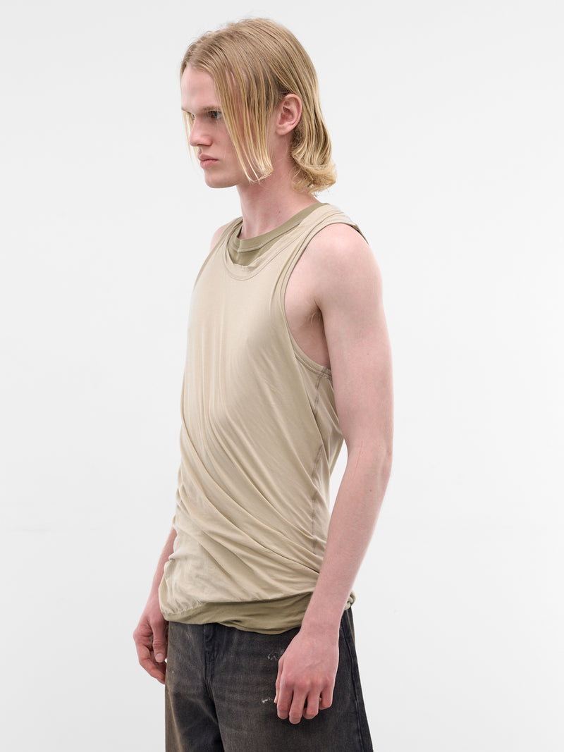 Beige Layered Twisted Tank Top (A23659-0DECQ-11CA-WHITE)