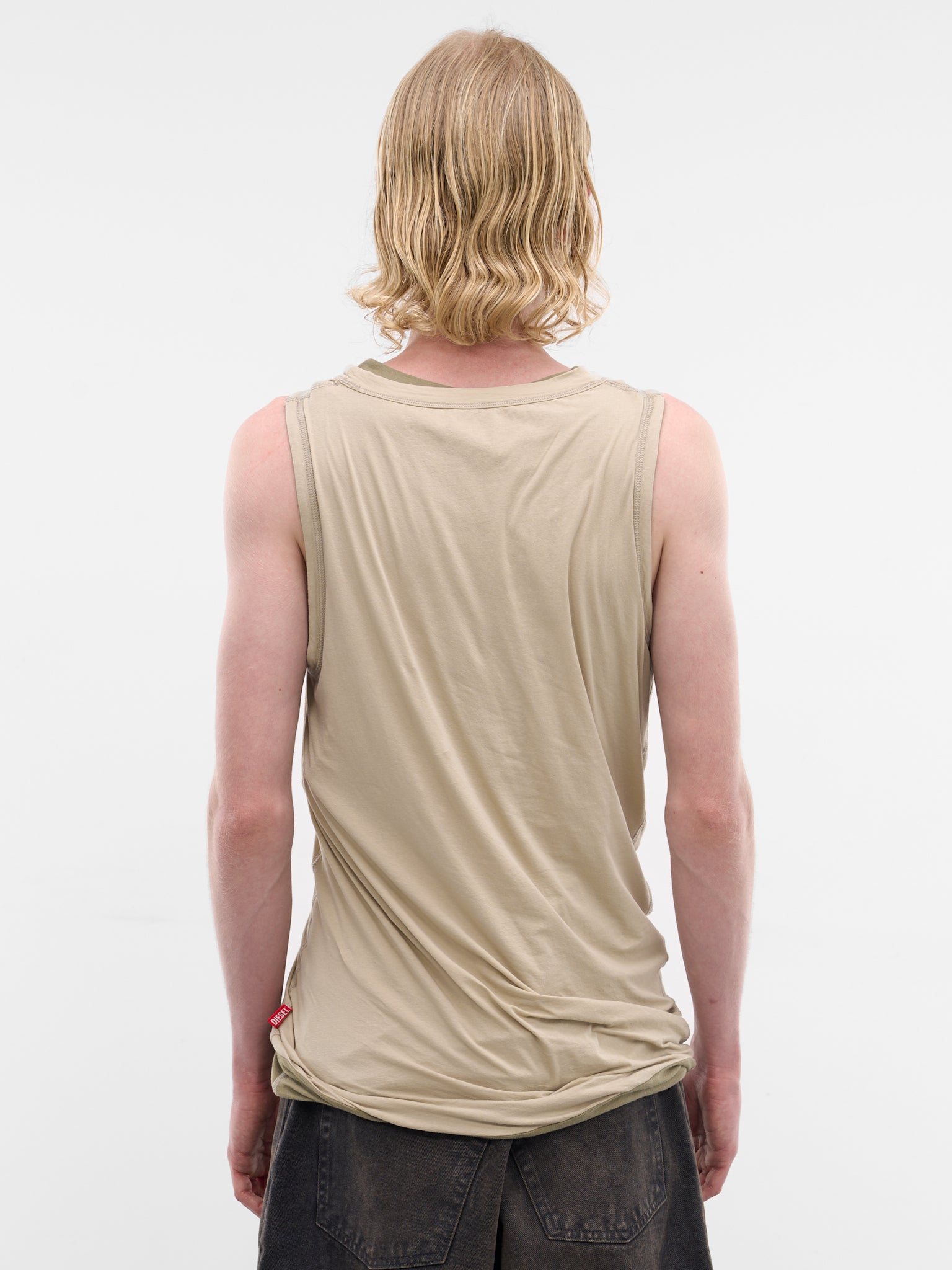 Beige Layered Twisted Tank Top (A23659-0DECQ-11CA-WHITE)