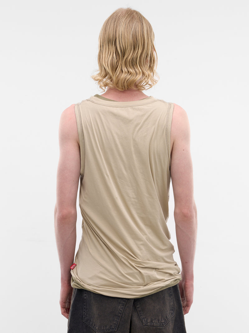 Beige Layered Twisted Tank Top (A23659-0DECQ-11CA-WHITE)
