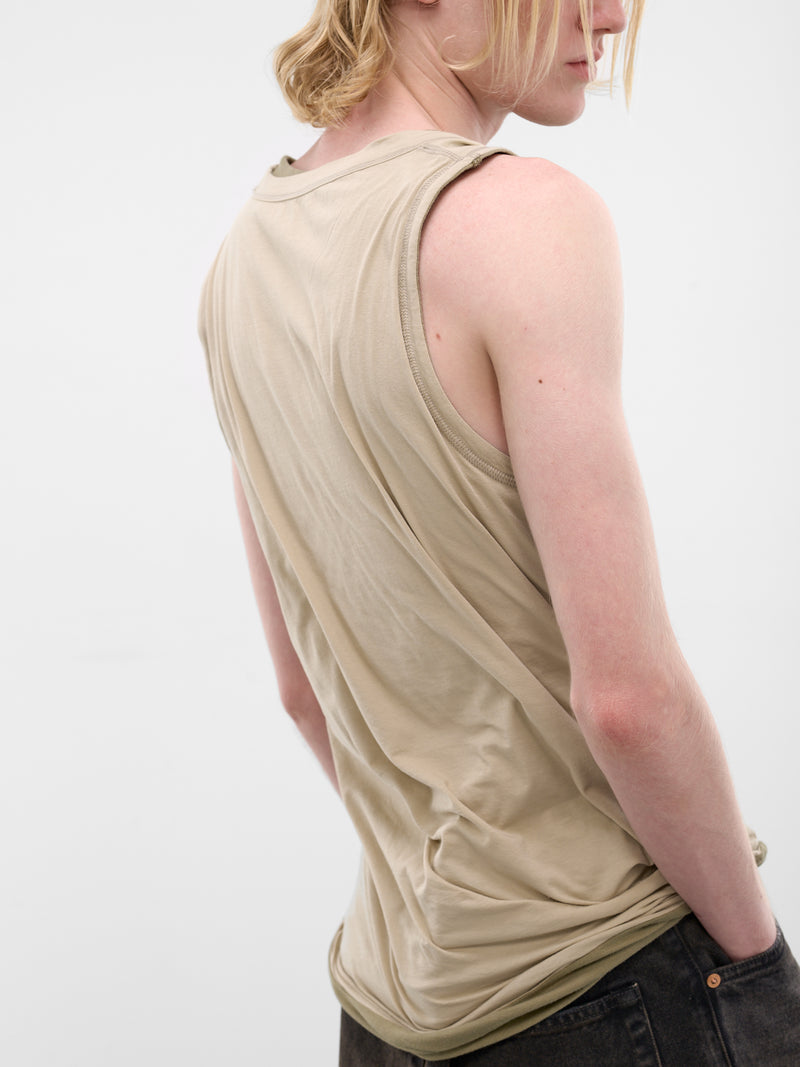 Beige Layered Twisted Tank Top (A23659-0DECQ-11CA-WHITE)