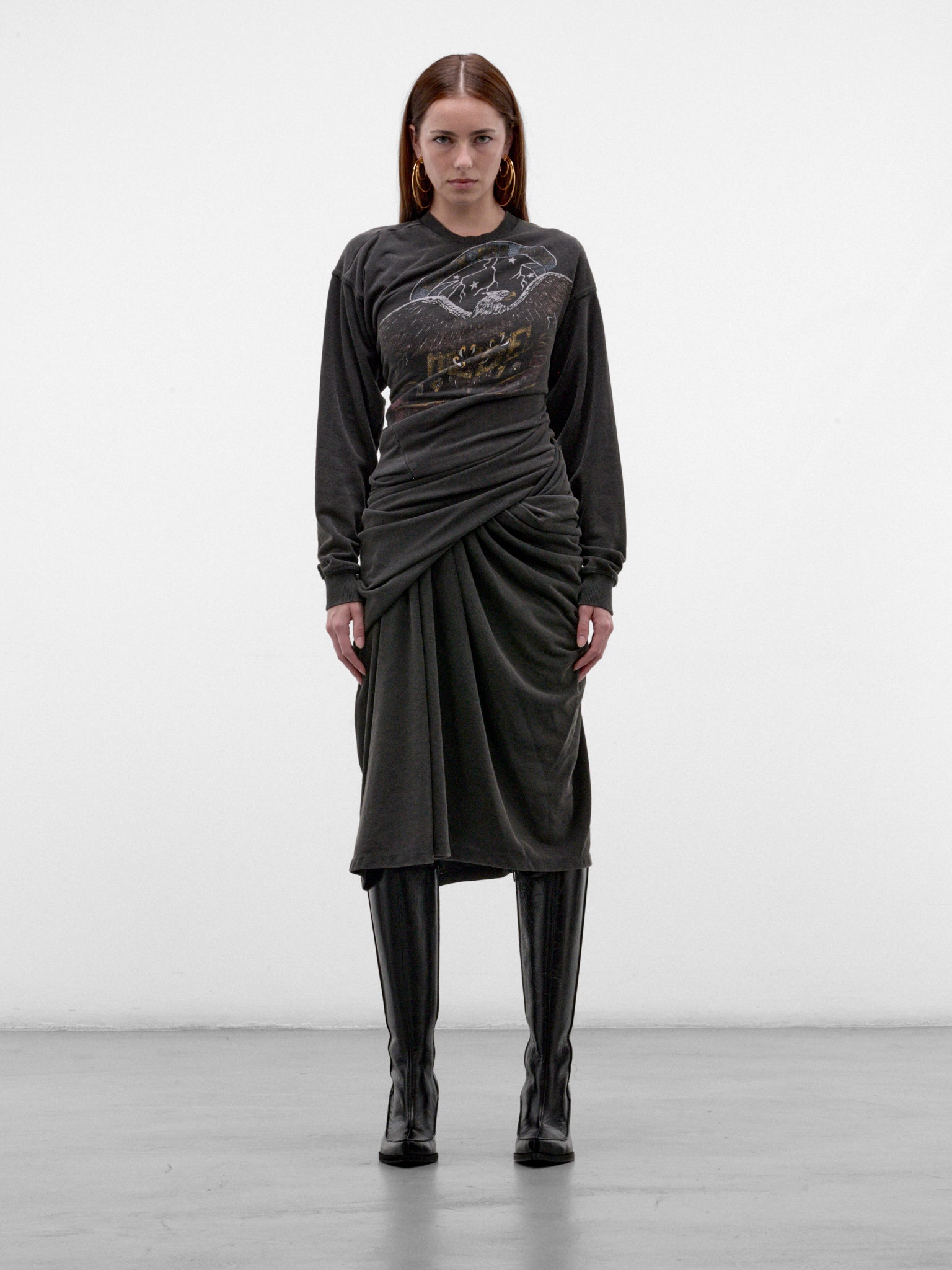 Black D-Nency Sweatshirt Dress (A251553-D-NENCY-BLACK)