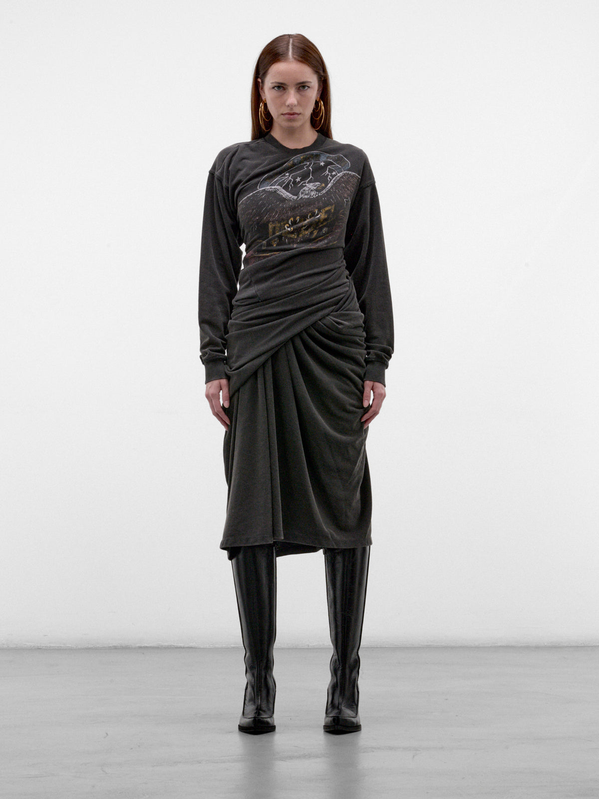 Black D-Nency Sweatshirt Dress (A251553-D-NENCY-BLACK)