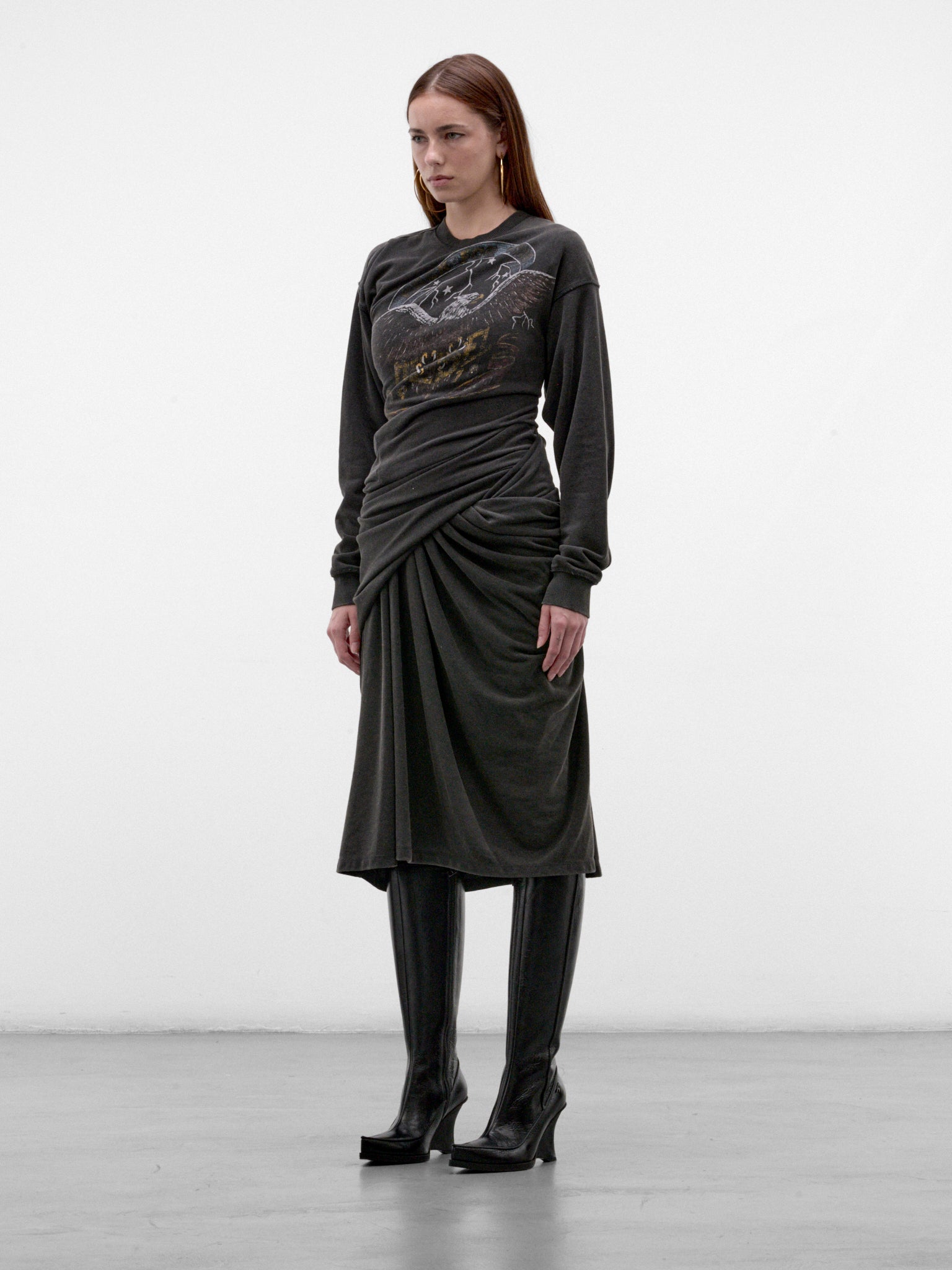 Black D-Nency Sweatshirt Dress (A251553-D-NENCY-BLACK)