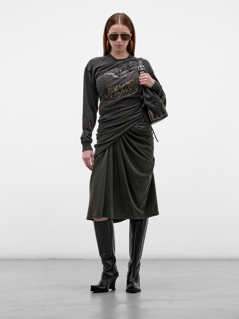 Black D-Nency Sweatshirt Dress (A251553-D-NENCY-BLACK)