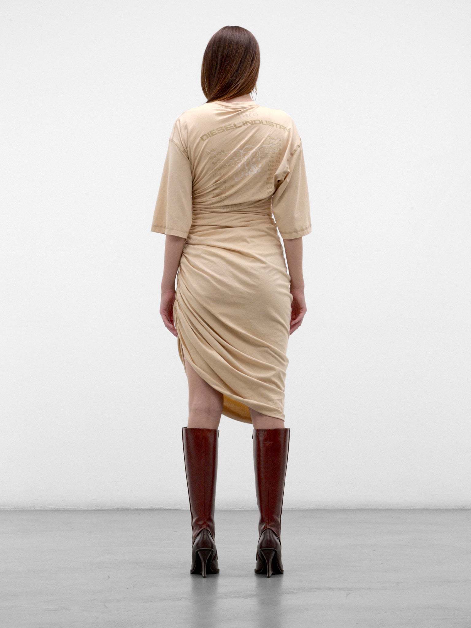 Ivory D-Virta Ruched Midi Dress (A25156-D-VIRTA-IVORY)