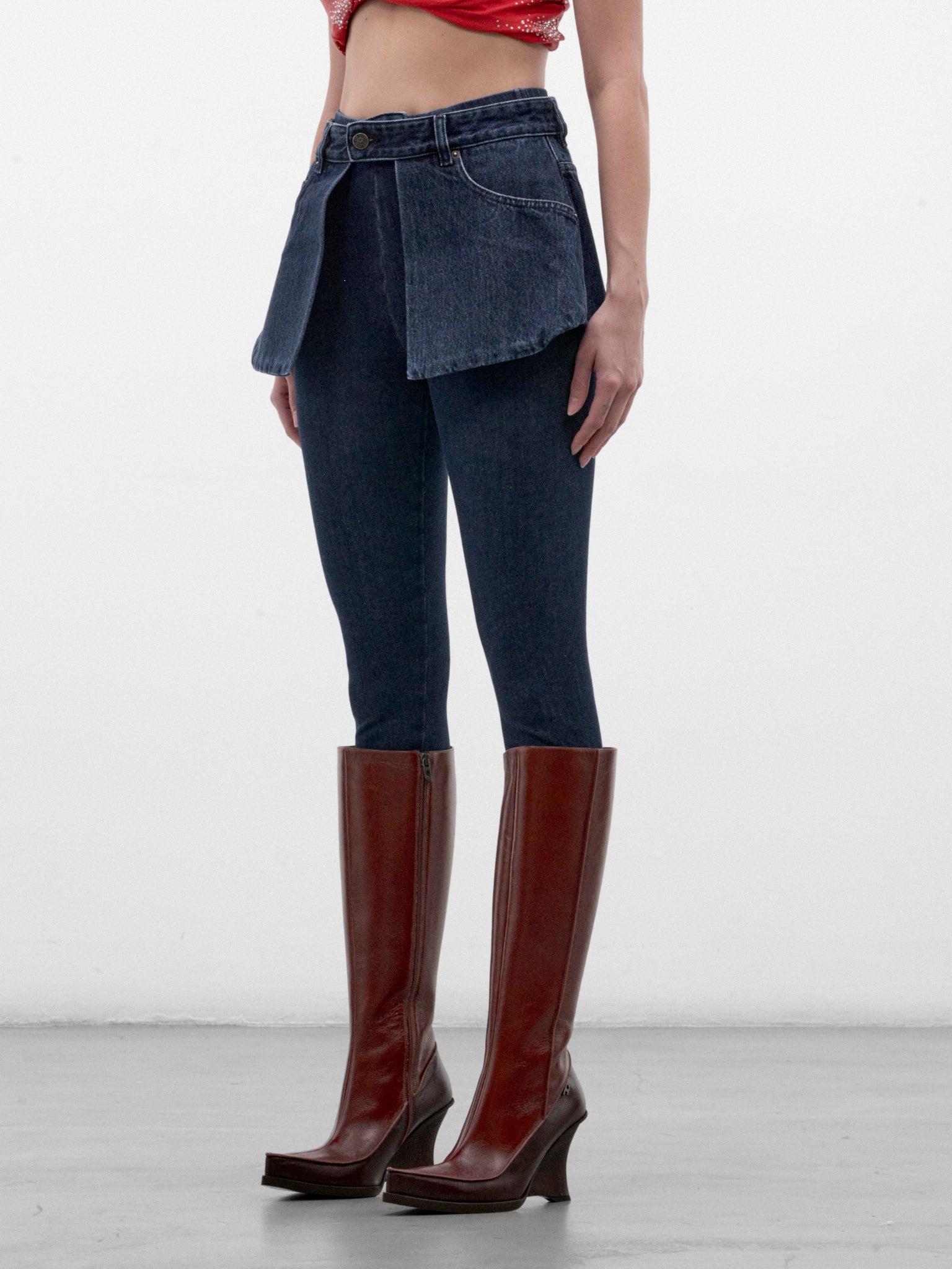 Indigo D-Spika Skirt Jeans (A25597-D-SPIKA-FSJ-DENIM)