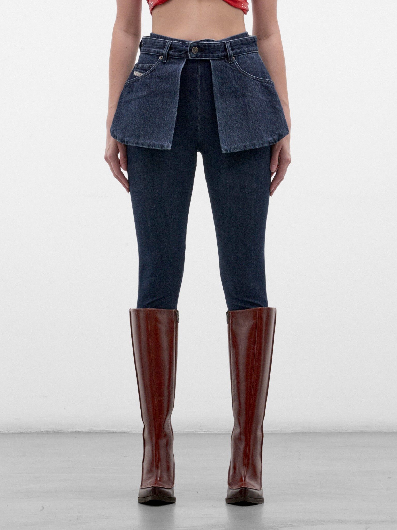 Indigo D-Spika Skirt Jeans (A25597-D-SPIKA-FSJ-DENIM)
