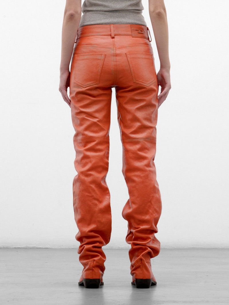 Orange L-Boot Leather Jeans (A25676-L-BOOT-ORANGE)