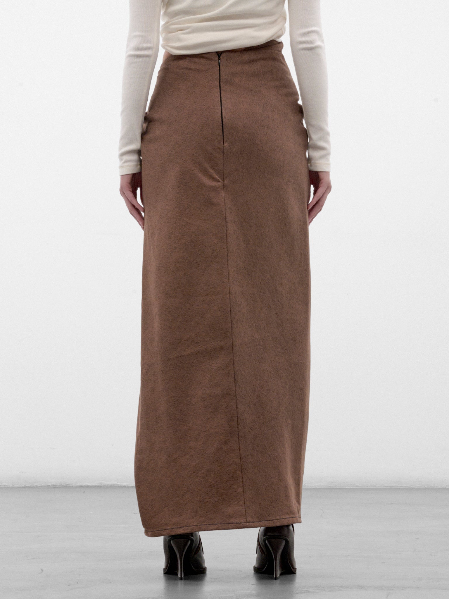 Brown De-Dasli Denim Maxi Skirt (A26051-DE-DASLI-FSJ1-BROWN)