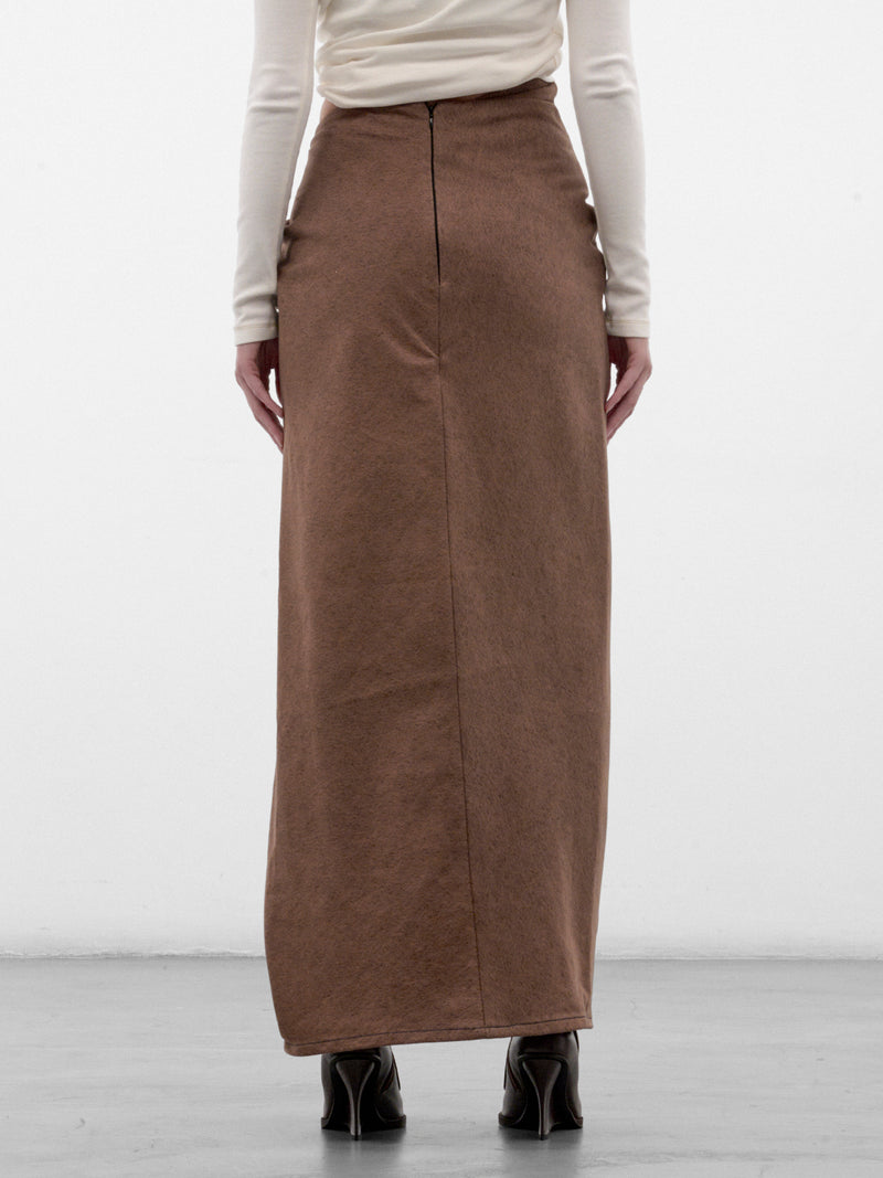 Brown De-Dasli Denim Maxi Skirt (A26051-DE-DASLI-FSJ1-BROWN)