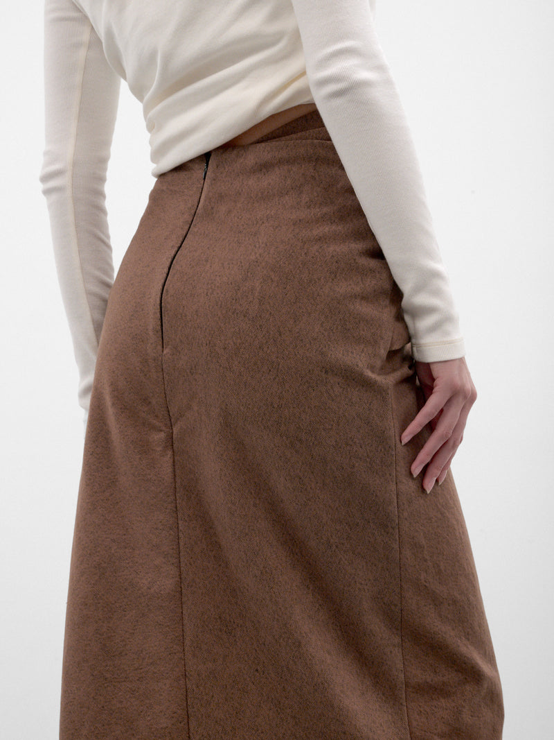 Brown De-Dasli Denim Maxi Skirt (A26051-DE-DASLI-FSJ1-BROWN)
