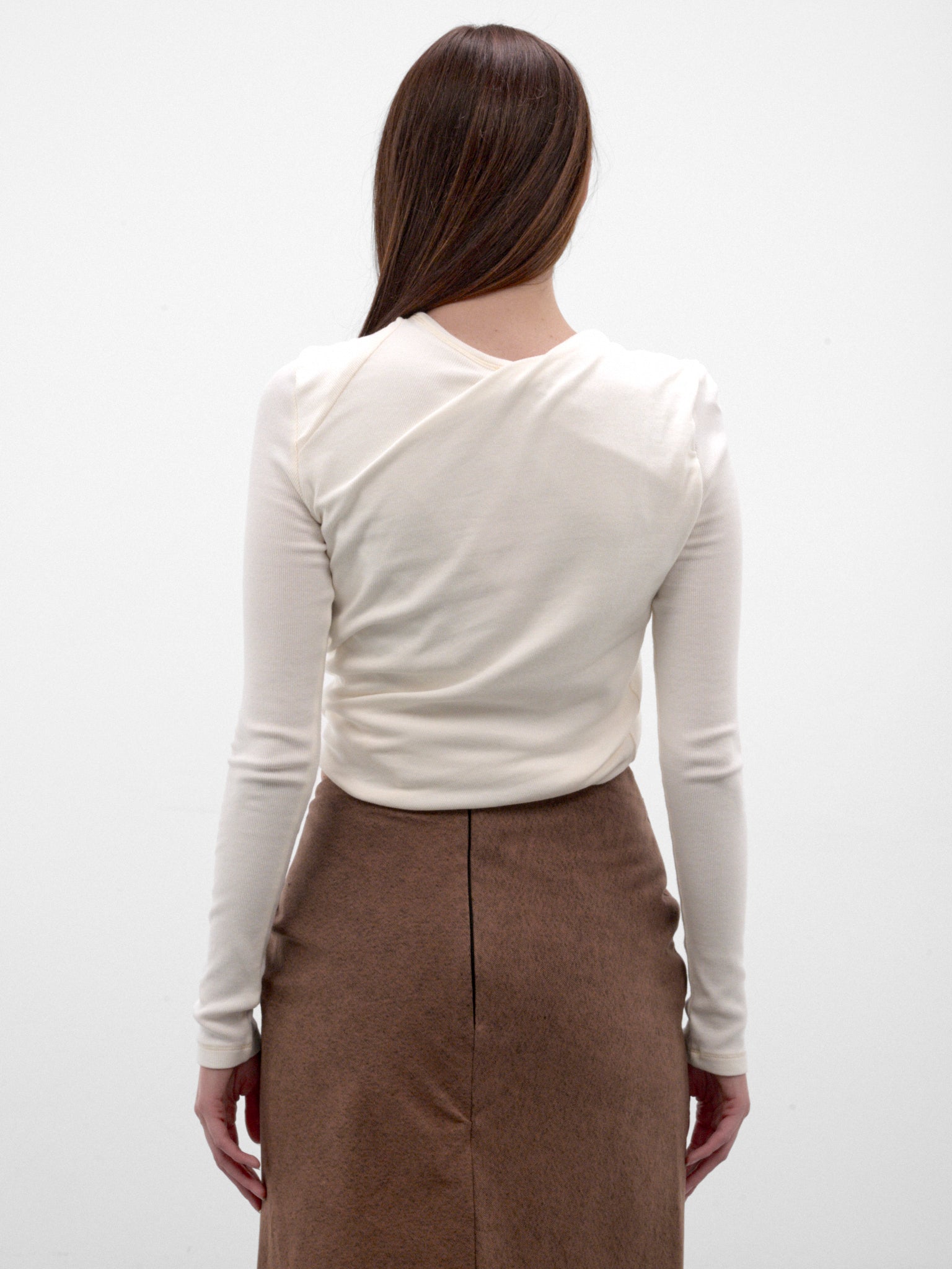 White T-Asay Draped Long Sleeve (A26071-T-ASAY-OFF-WHITE)