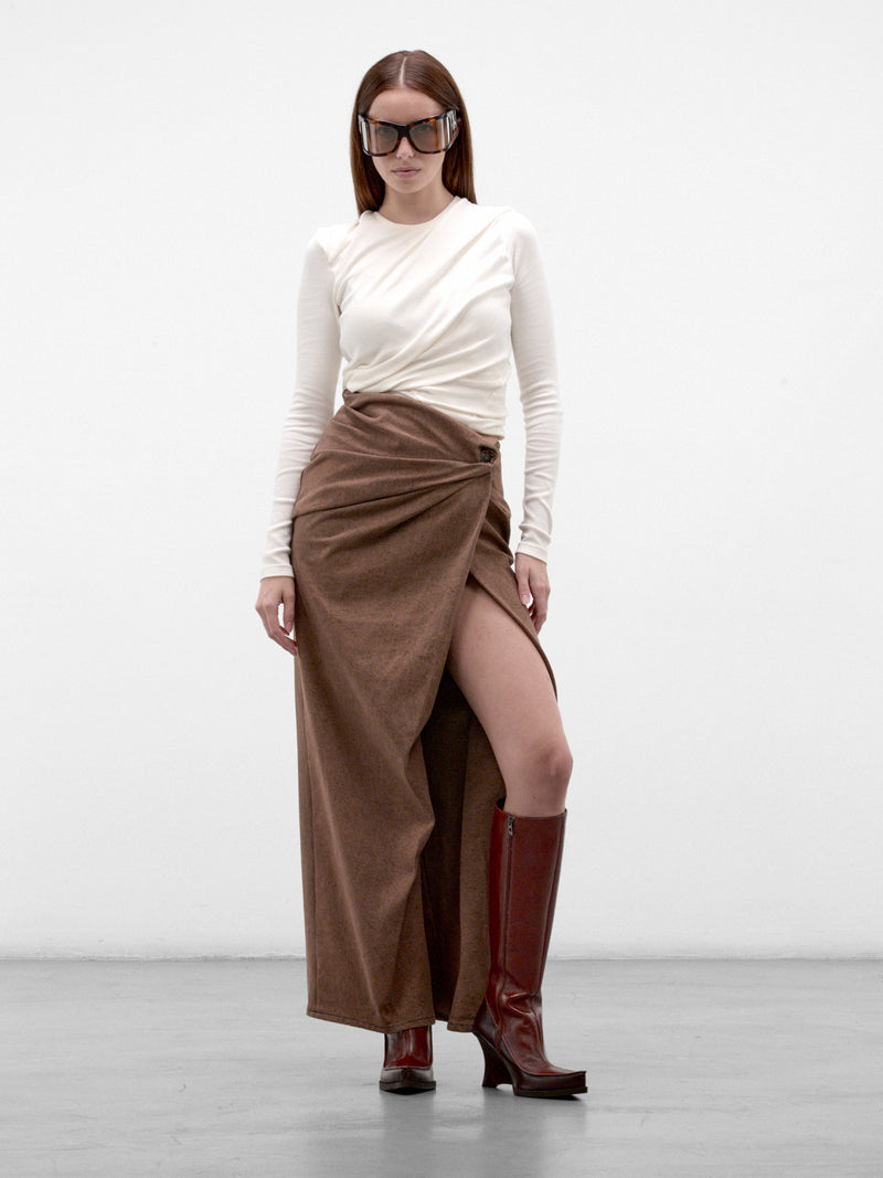 White T-Asay Draped Long Sleeve (A26071-T-ASAY-OFF-WHITE)
