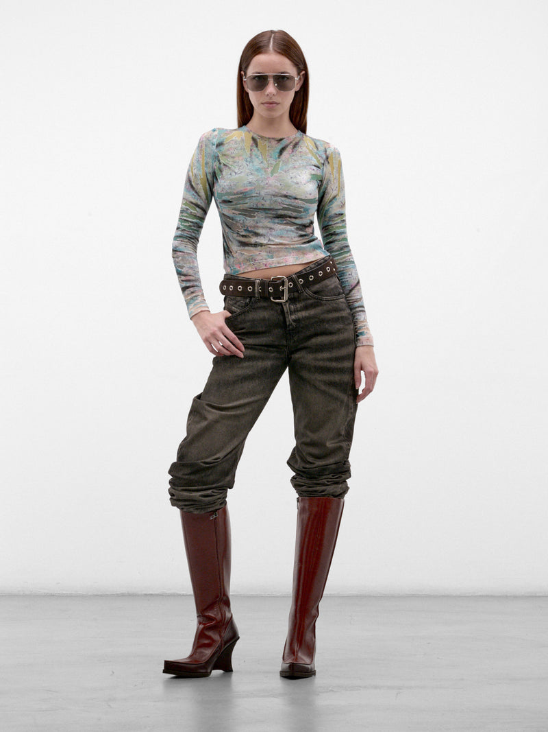 Black D-Twisty Curved Jeans (A26123-D-TWISTY-WASHED-BLACK)