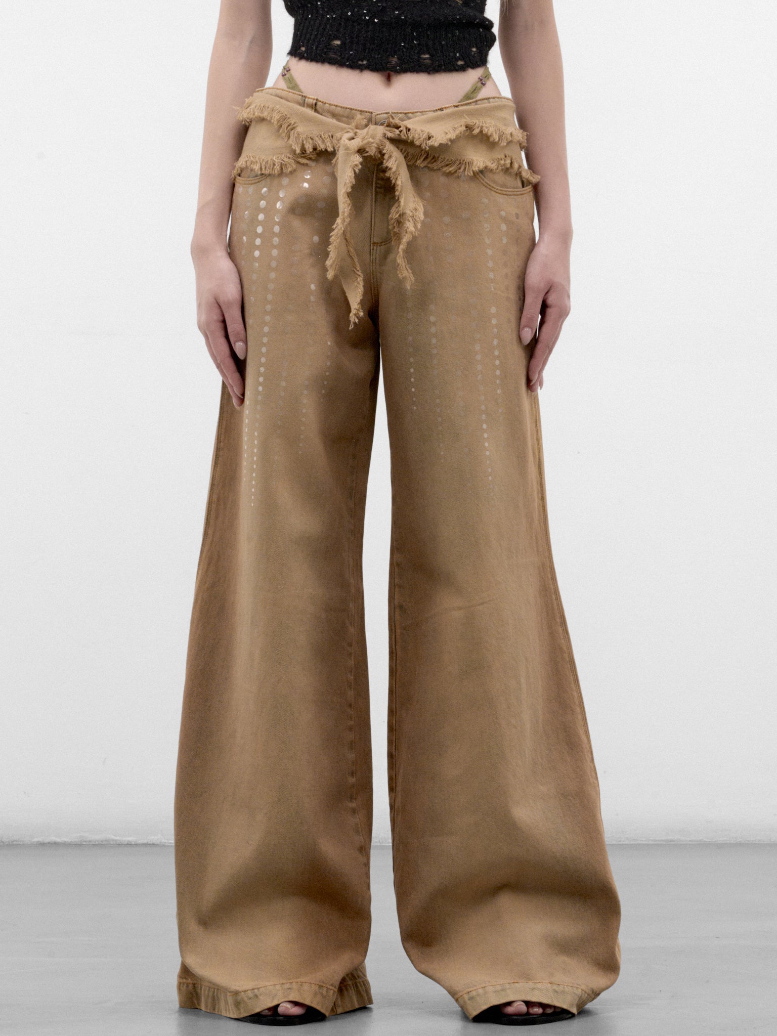 Tobacco Dotted G-String Baggy Jeans (A26WV21S-SUN-FADED-TOBACCO)