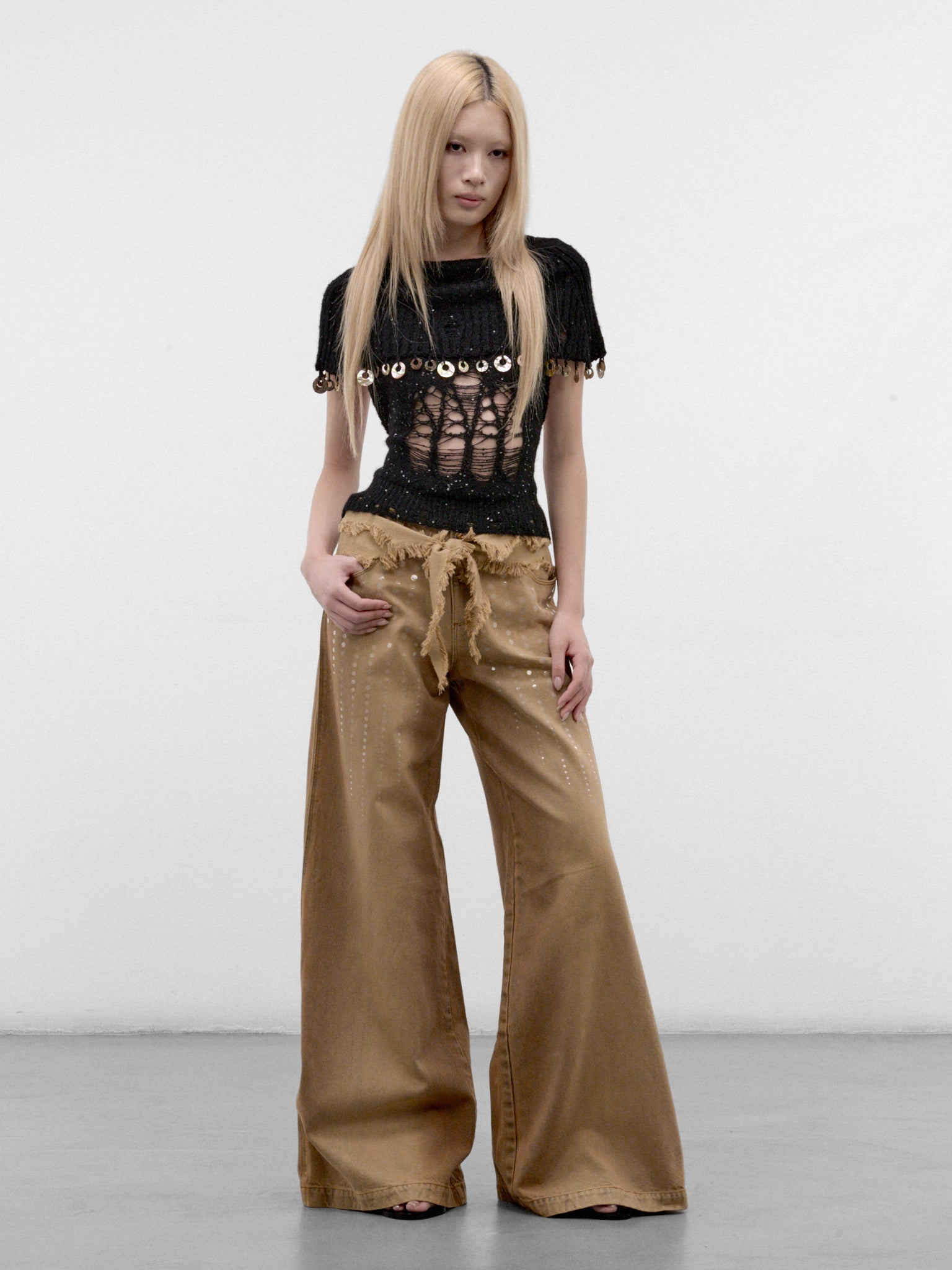 Tobacco Dotted G-String Baggy Jeans (A26WV21S-SUN-FADED-TOBACCO)