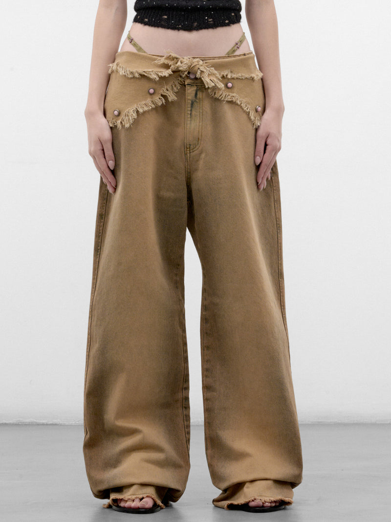 Tobacco Rivets G-String Baggy Jeans (A26WV22S-SUN-FADED-TOBACCO(