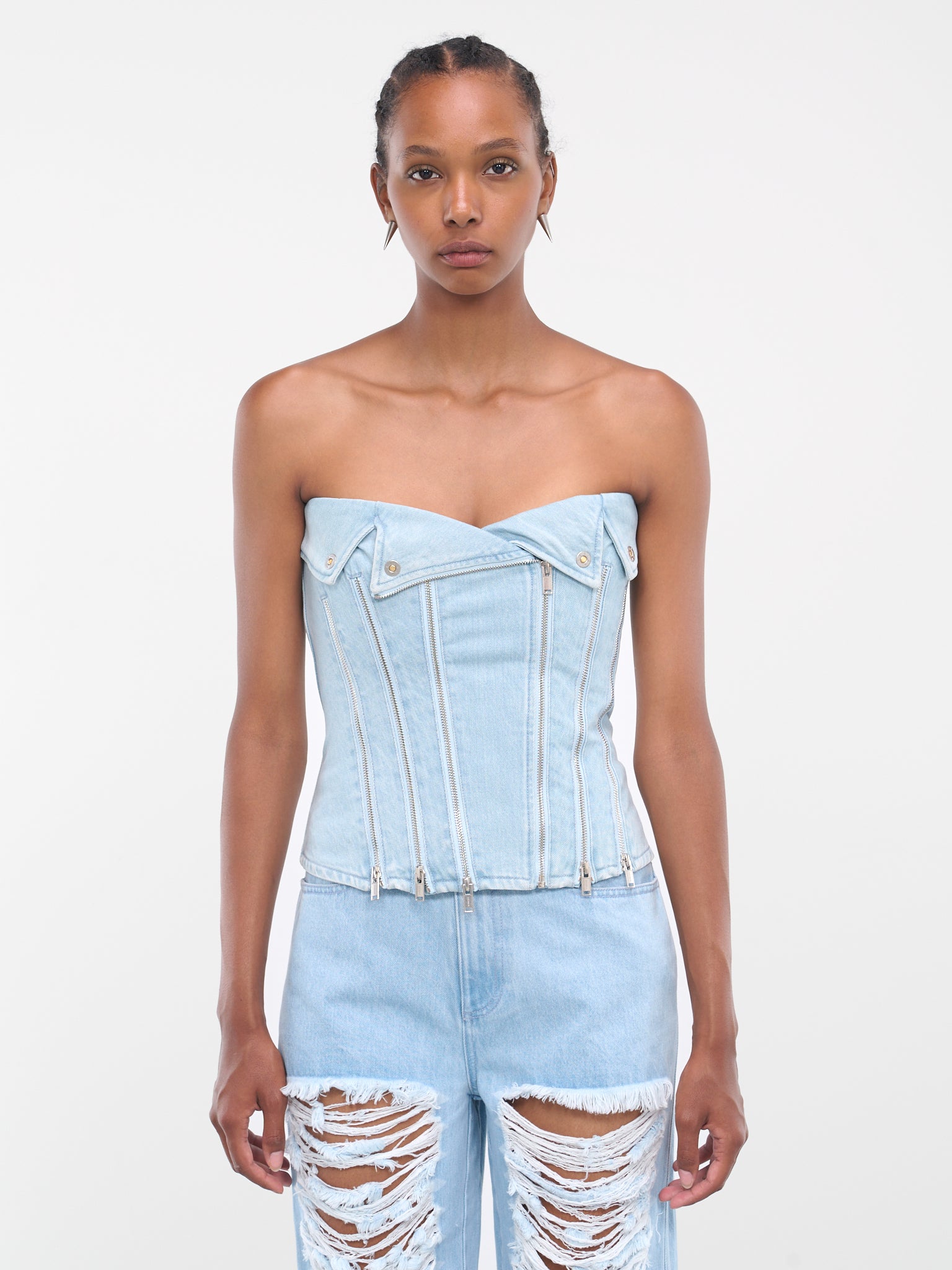 Dion Lee | H.Lorenzo|Denim Biker Corset (A3616P23-5037-CYAN), 10 / Blue