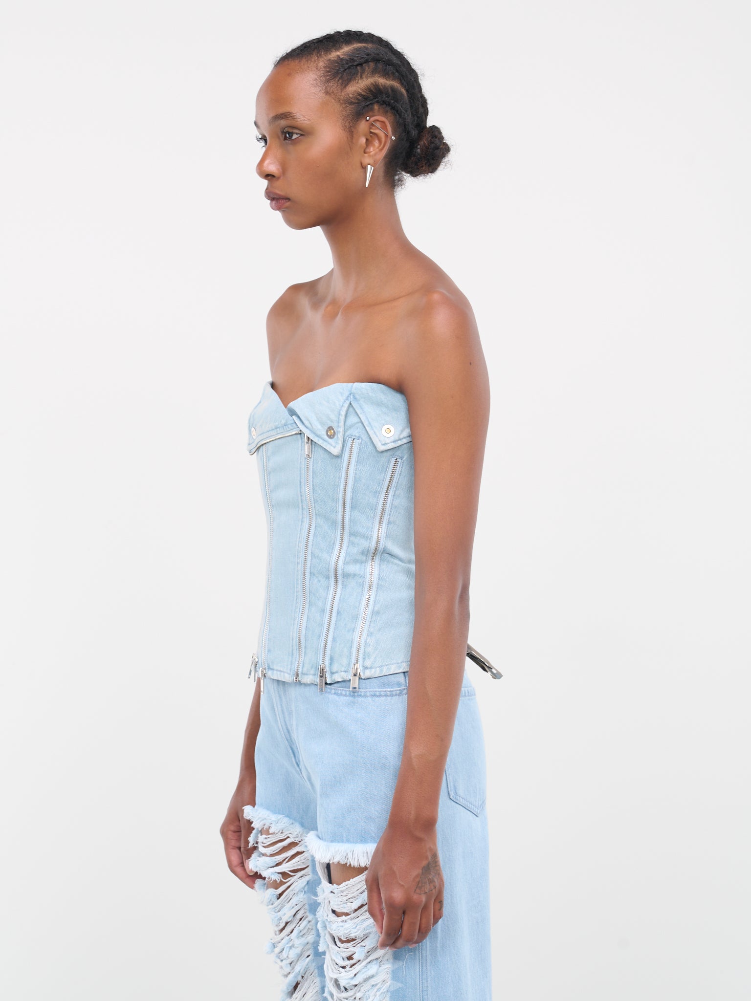 Denim Biker Corset (A3616P23-5037-CYAN)