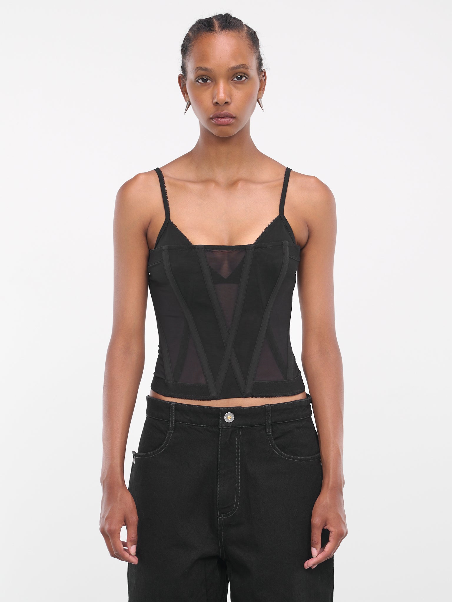 Oblique Mesh Corset (A3619P23-1000-BLACK)