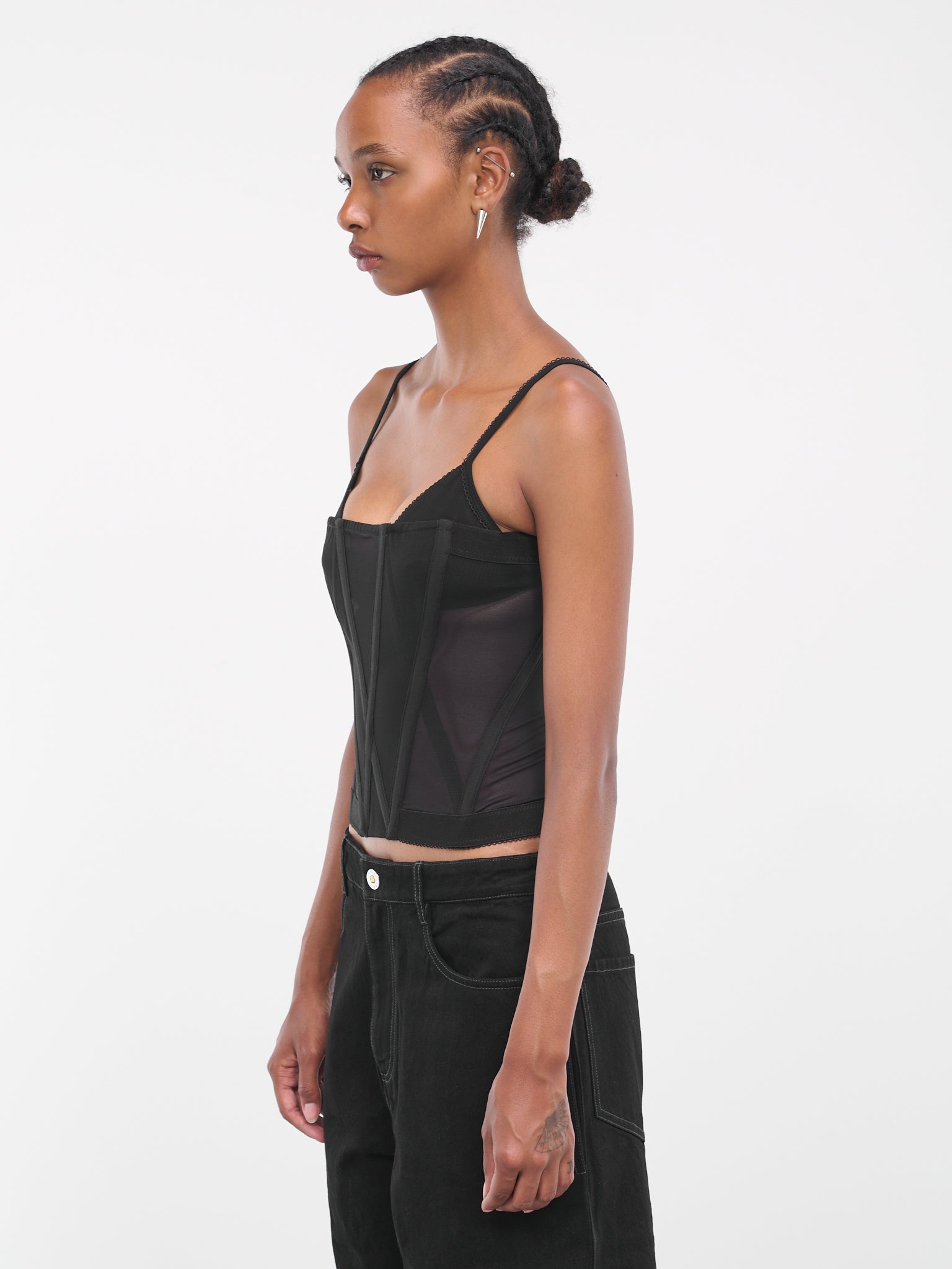 Oblique Mesh Corset (A3619P23-1000-BLACK)